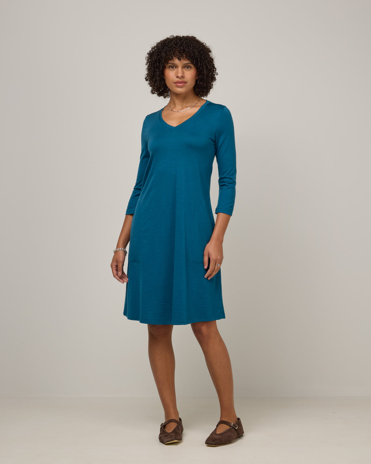 long swing dress with sleeves Willow Merino Wool Swing skirt Color::#36-Sapphire Marc Fisher Women's Glint cocktail dresses for weddings