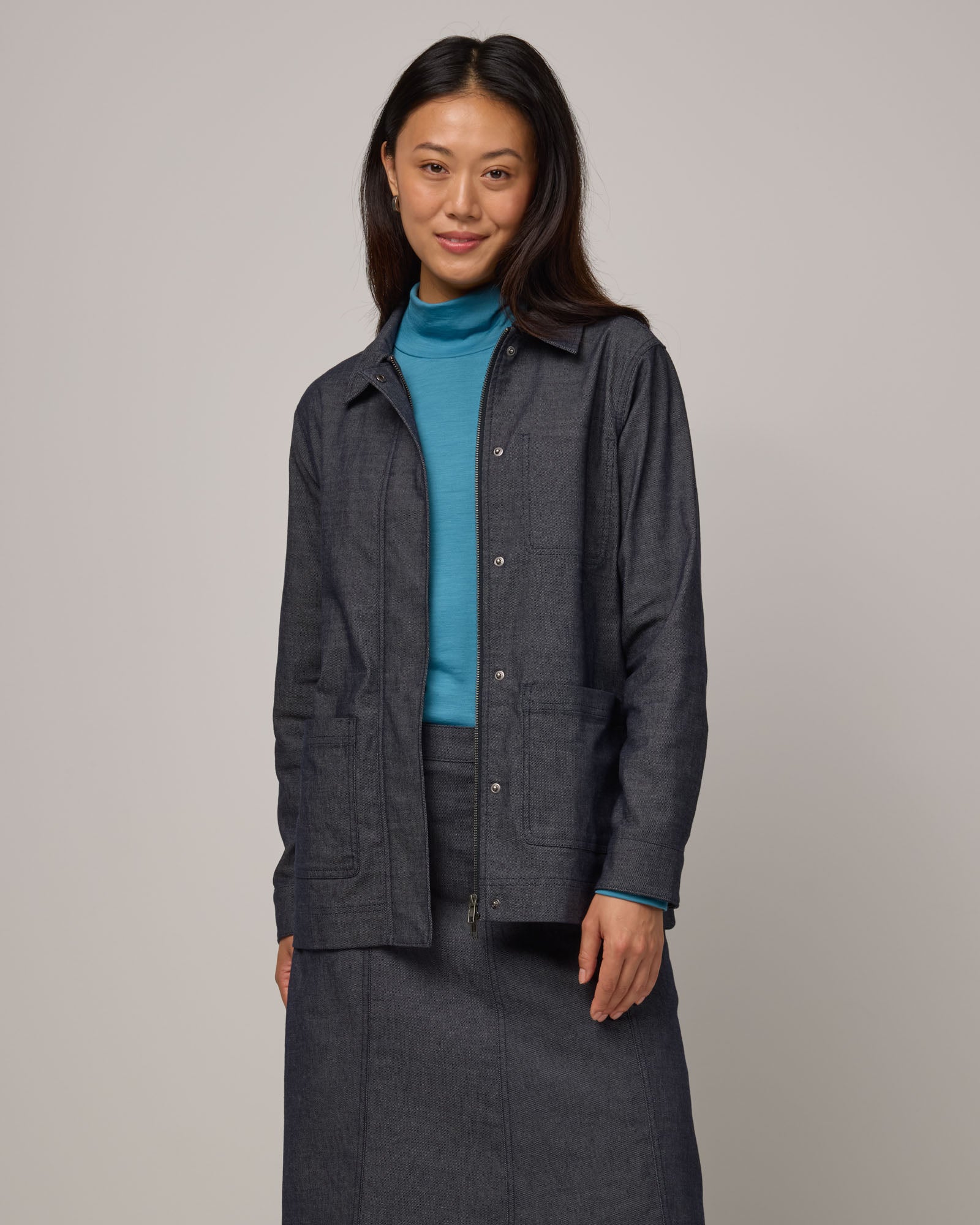 Andi Merino Wool Denim Chore Jacket - Indigo Blue – Andi Denim