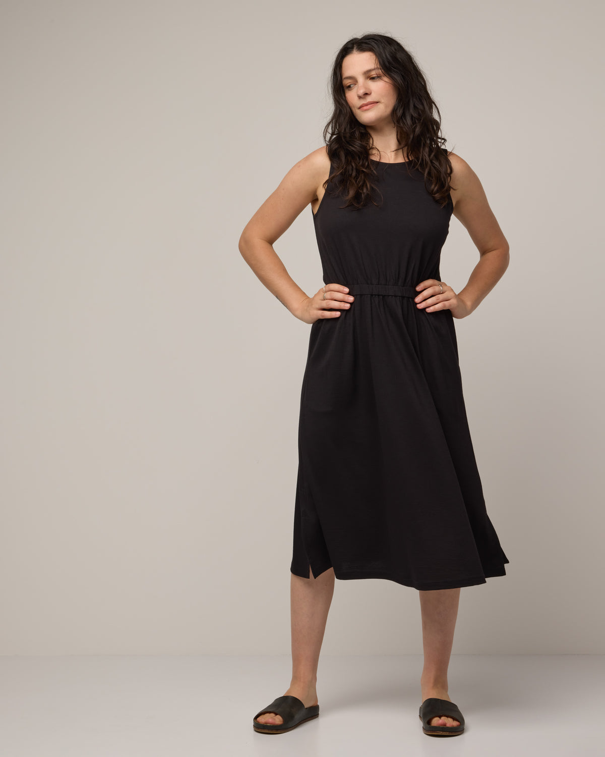 black dress made wool Sofia Merino Fit & Flare - – Sofia Midi Dress Black Gothic Prom Dress Colour:Couleur:Black For Love & Lemons x Free People Functional Pockets