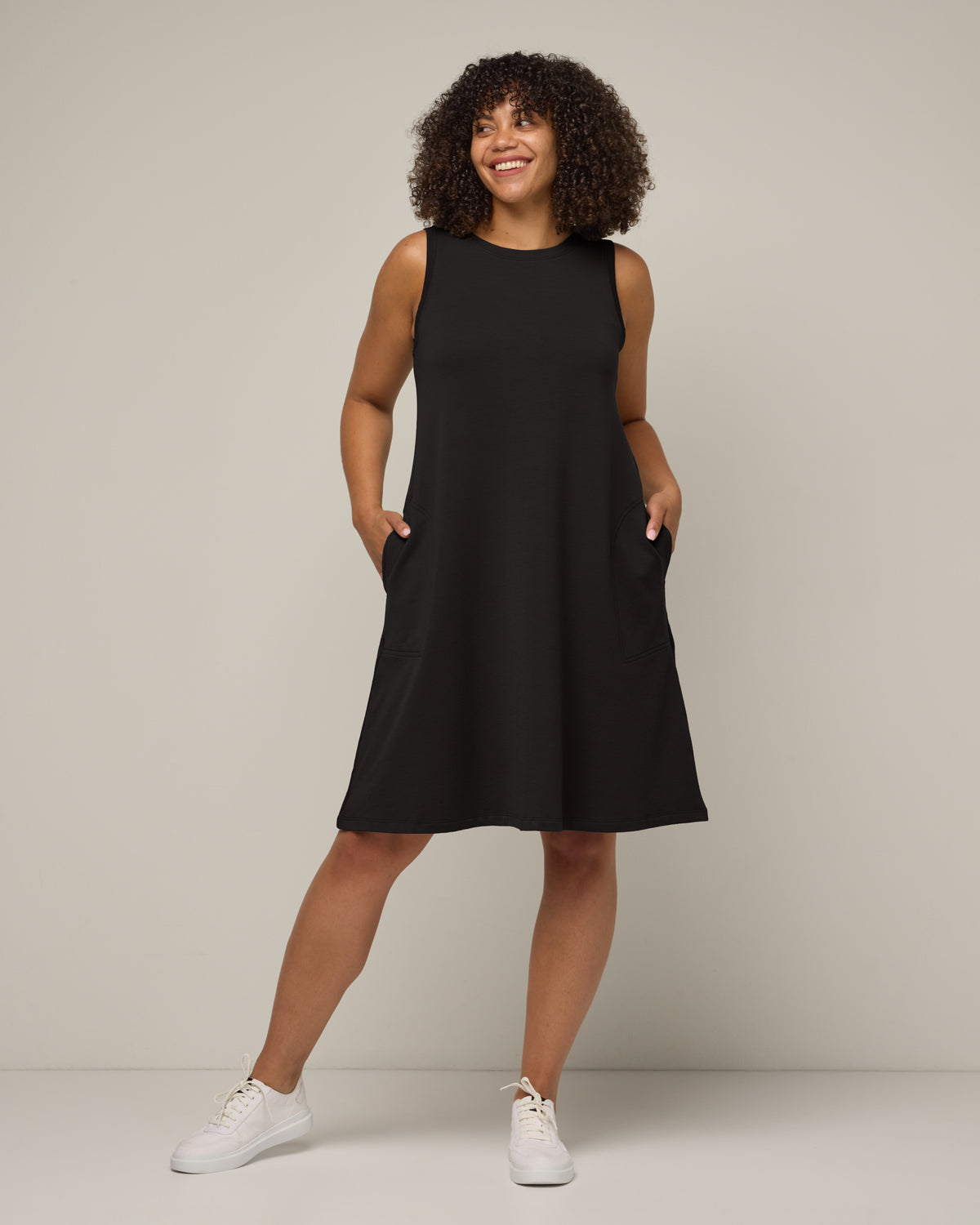 black tank dress Sierra Merino Wool Black A Line Strapless 90% Micro Modal 10% georgette dress Color:grey