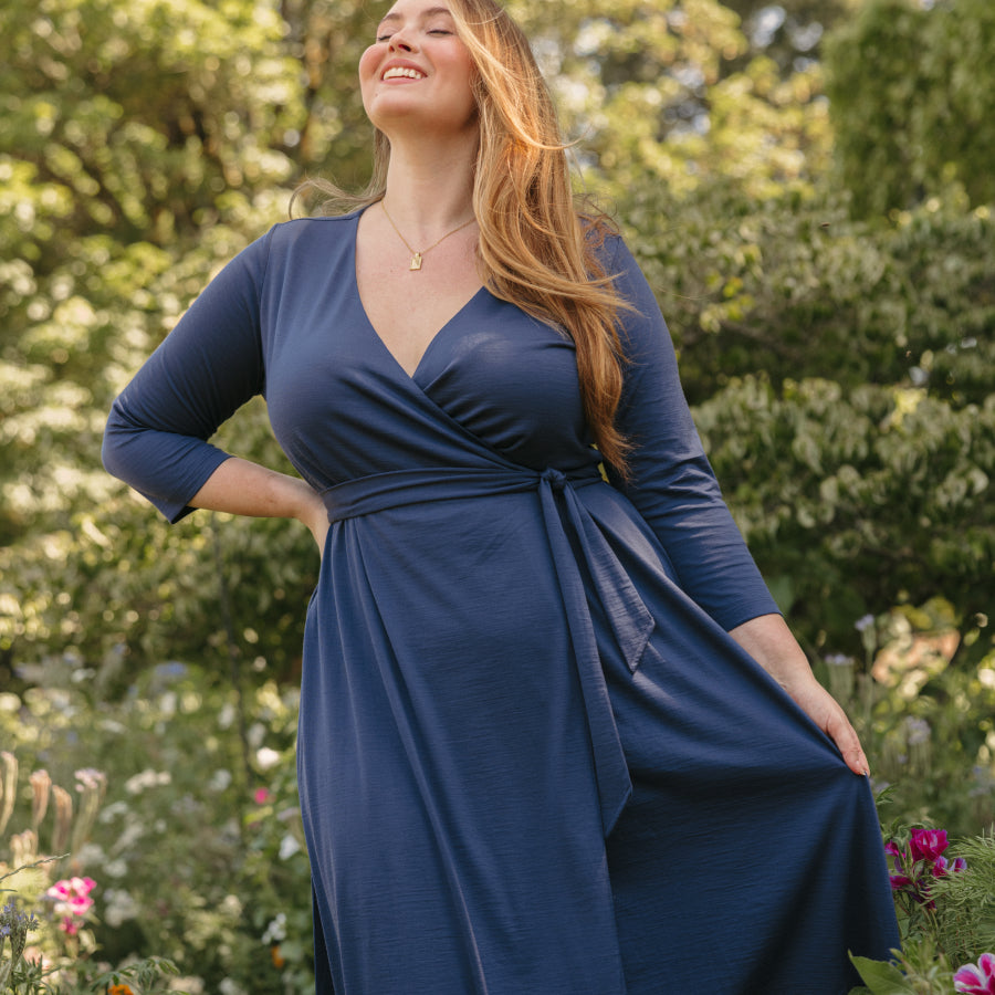 Alana Merino Wool Wrap Dress - Terracotta Alana Wrap Dress | wool& Alana Merino Wool Wrap Dress - Terracotta Alana Wrap Dress | wool&