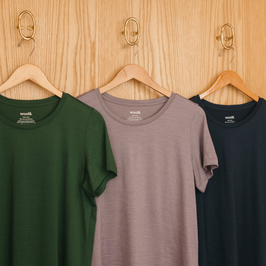 Zoe Merino Wool Easy Crew Neck Tee - Cinnamon – Zoe Easy Crew Neck