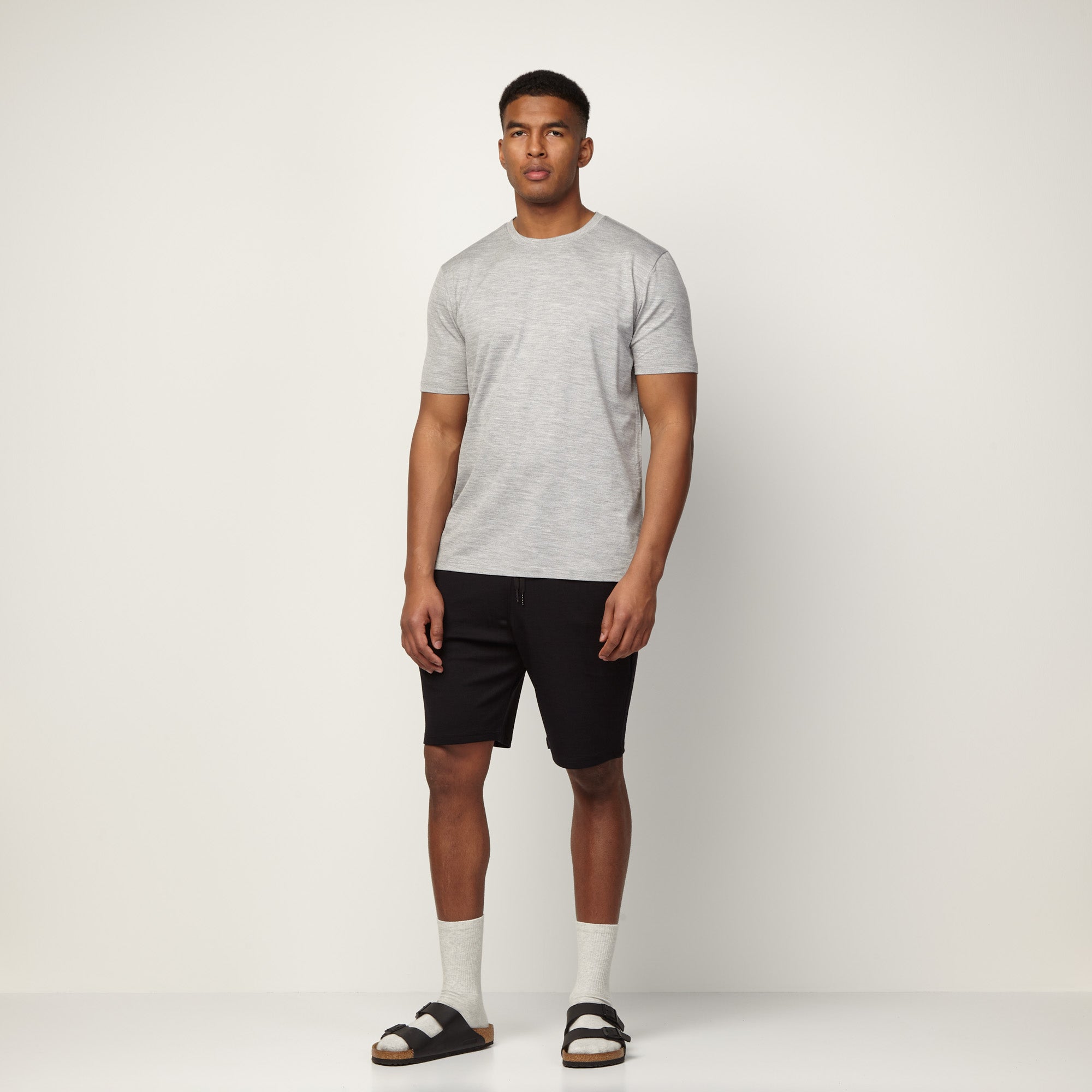 Men's Signature Merino Wool Crew Neck Tee - Gray Heather – Men's