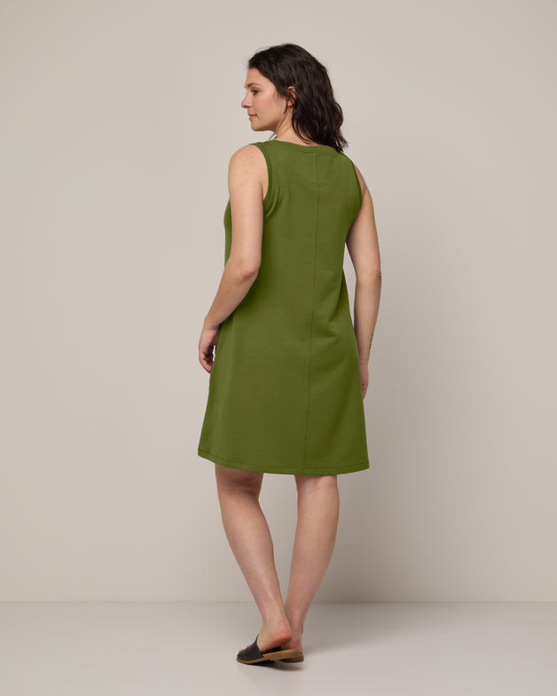 Sierra Merino Wool Tank Dress - Moss Green