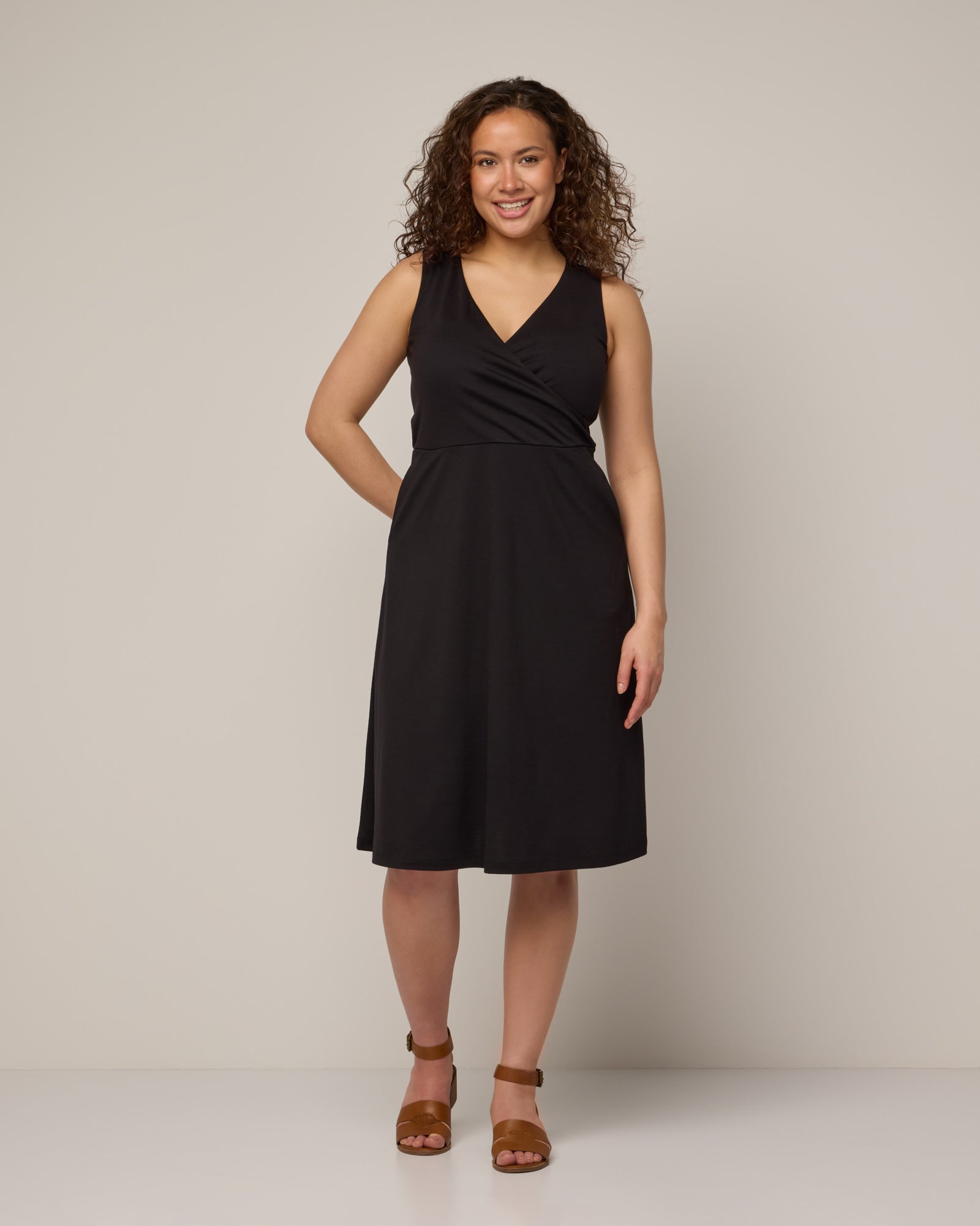 Isabelle Merino Wool Wrap Dress - Black – Isabelle Wrap Tank Dress