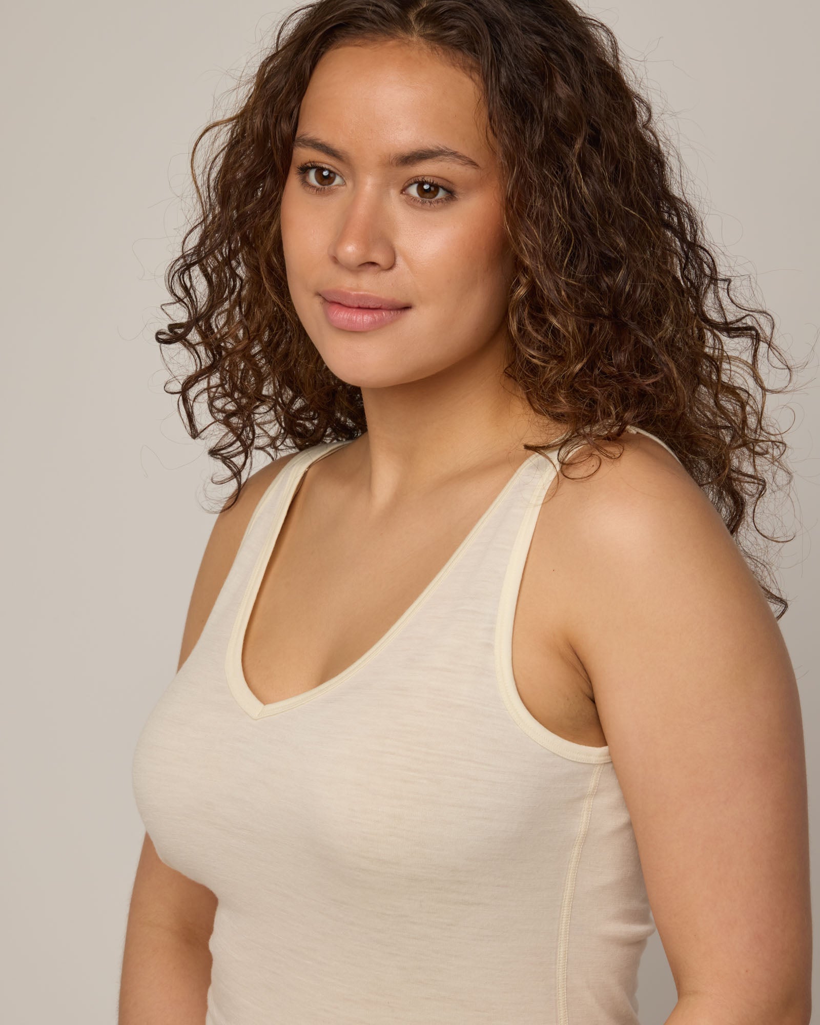 Essential Merino Wool Layering Tank - Natural White