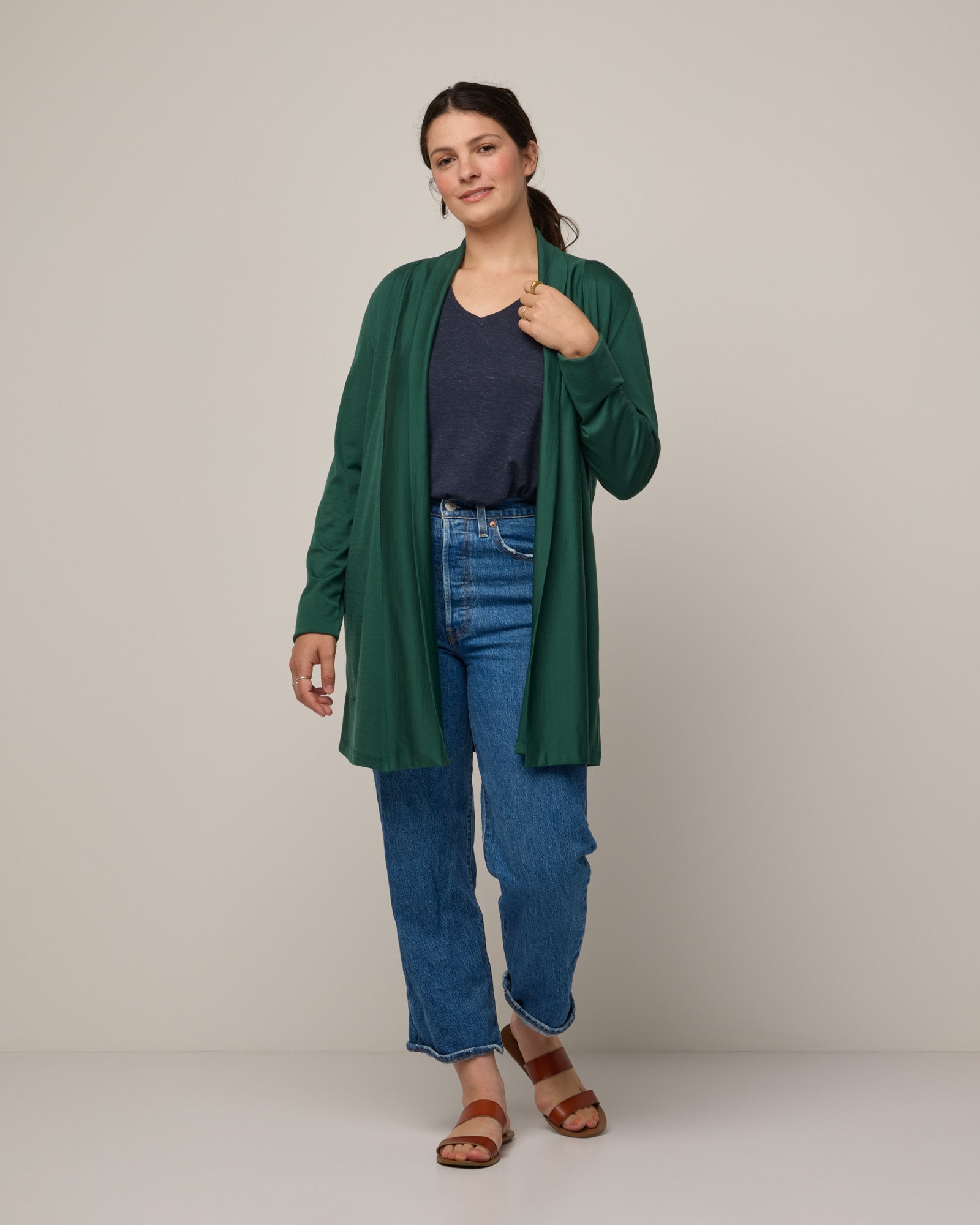 Annika Merino Wool Robe - Plum - wool