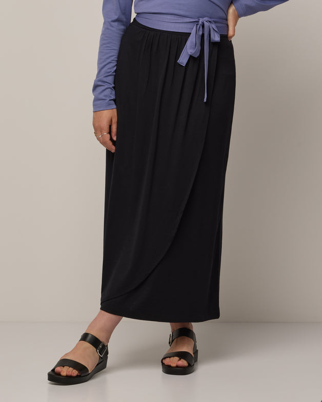 Francis Merino Wool Jersey Skirt - Black