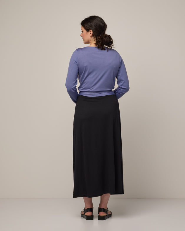 Francis Merino Wool Jersey Skirt - Black