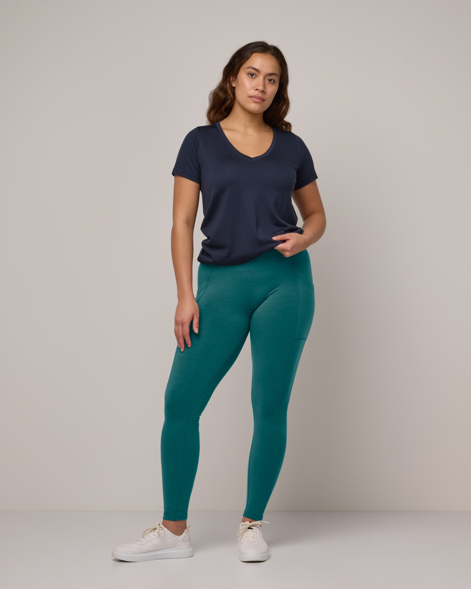 Summit Merino Wool Pocket Legging - Pacific