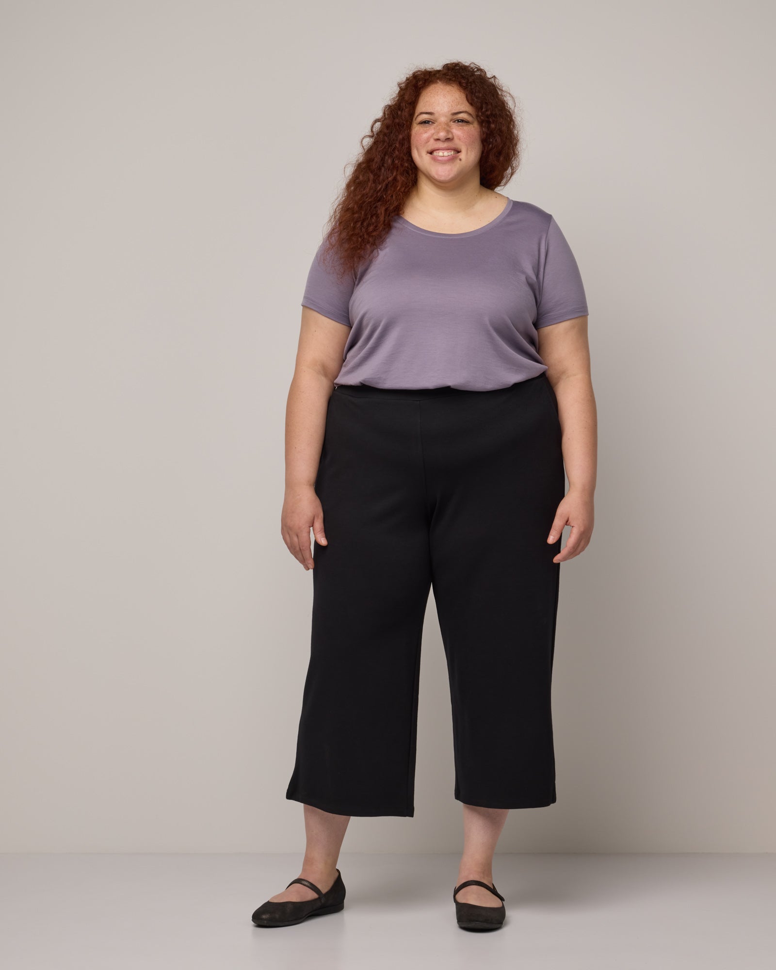 Merino Knit Culottes in Black