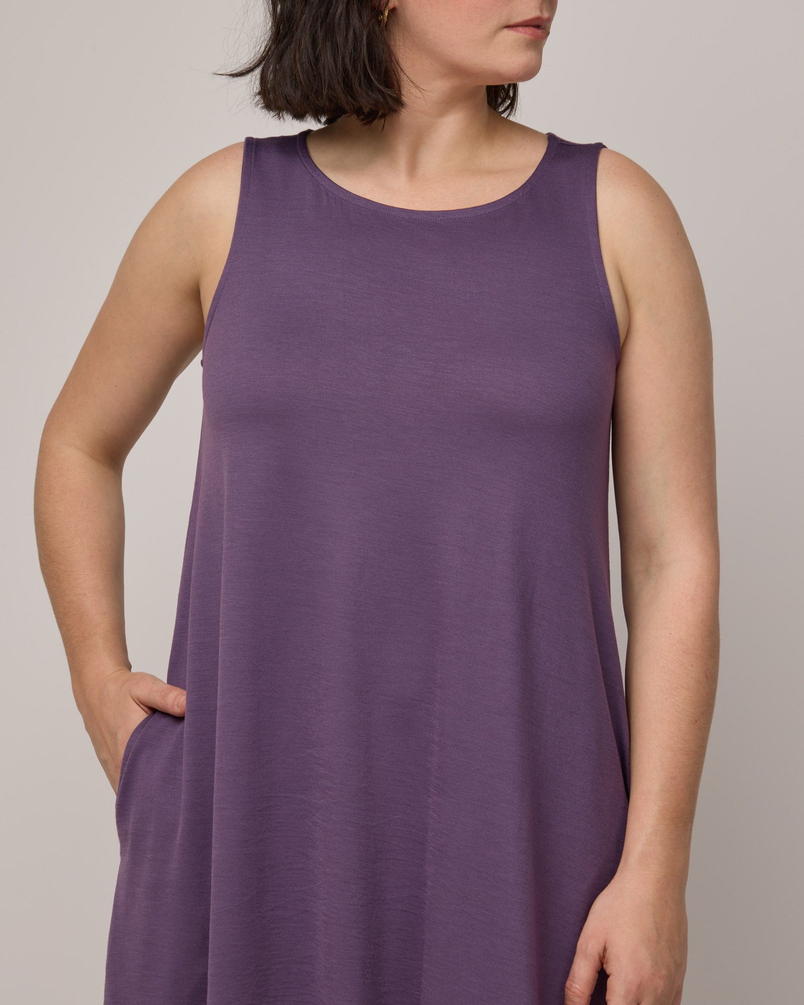 Camellia Merino Wool Tank Dress Purple Fig Camellia Tank Dress wool