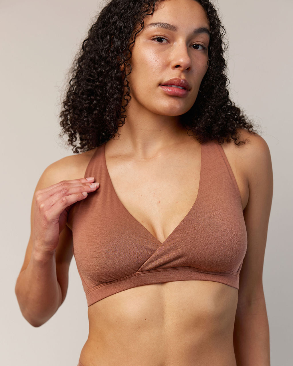 model-spec:Jazzmine's bust is 35.75", and she wears a size M