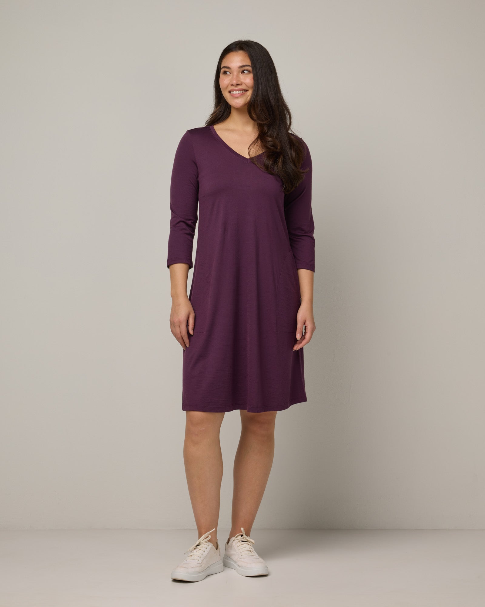 Willow Merino Wool Swing Dress - Marionberry Willow Swing Dress | wool& Willow Merino Wool Swing Dress - Marionberry Willow Swing Dress | wool&