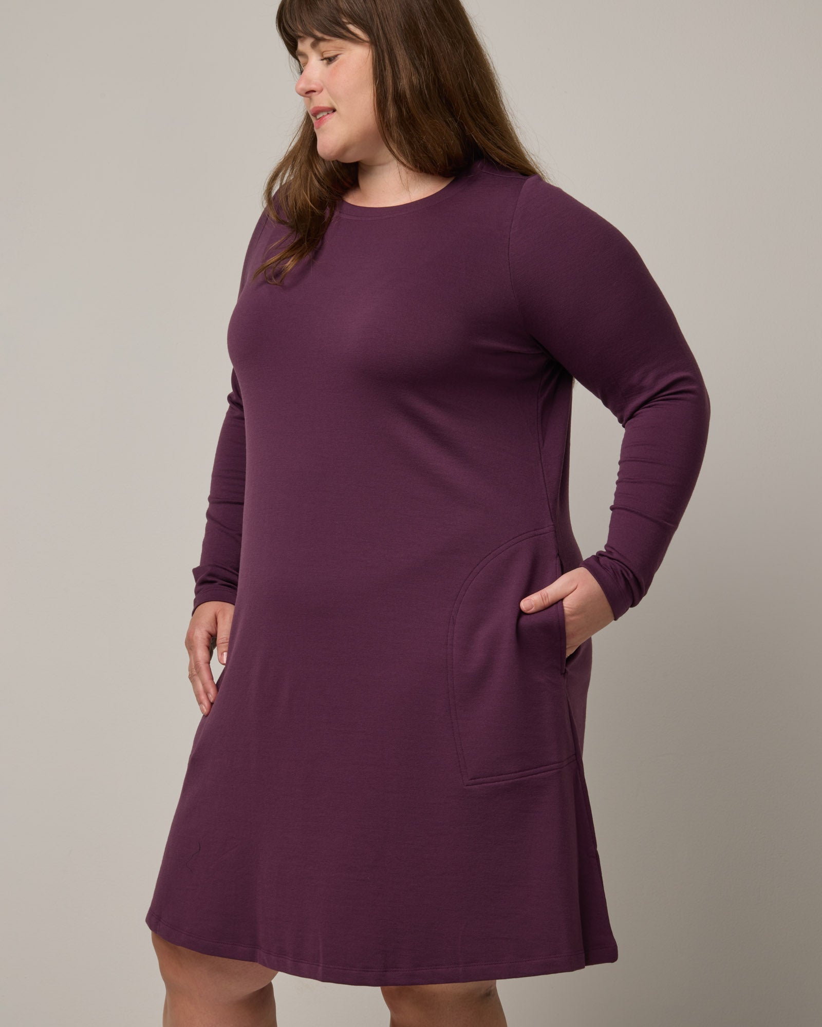 Eliza Merino Wool Swing Dress - Marionberry Eliza Swing Dress | wool& Eliza Merino Wool Swing Dress - Marionberry Eliza Swing Dress | wool&