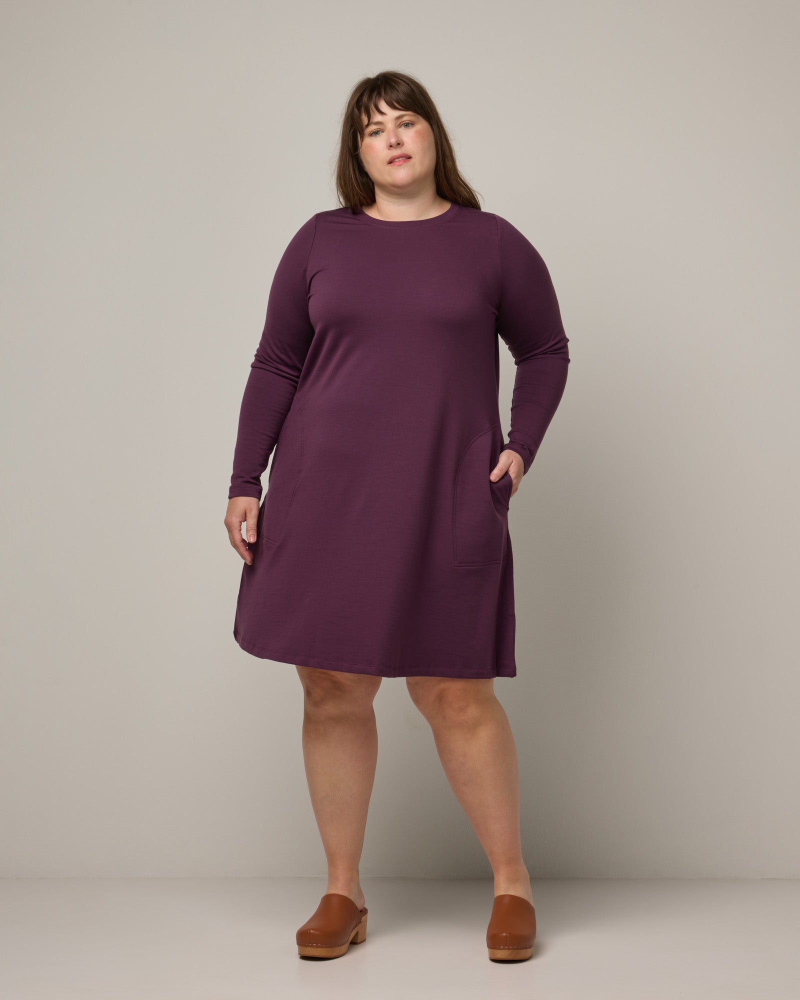 Eliza Merino Wool Swing Dress - Marionberry Eliza Merino Wool Swing Dress - Marionberry