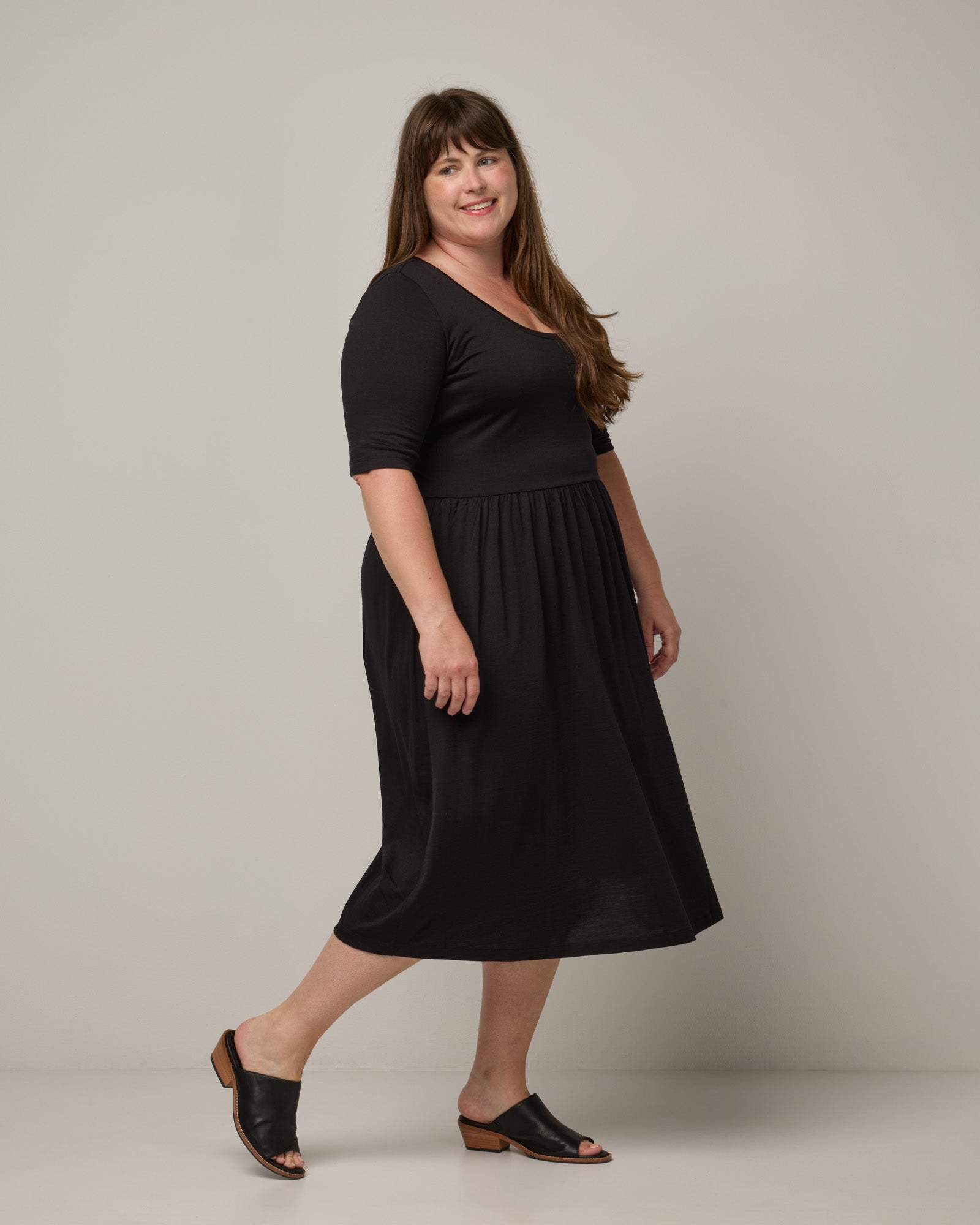 Sylvie Merino Wool Fit & Flare Dress - Black Sylvie Fit & Flare Dress | wool& Sylvie Merino Wool Fit & Flare Dress - Black Sylvie Fit & Flare Dress | wool&