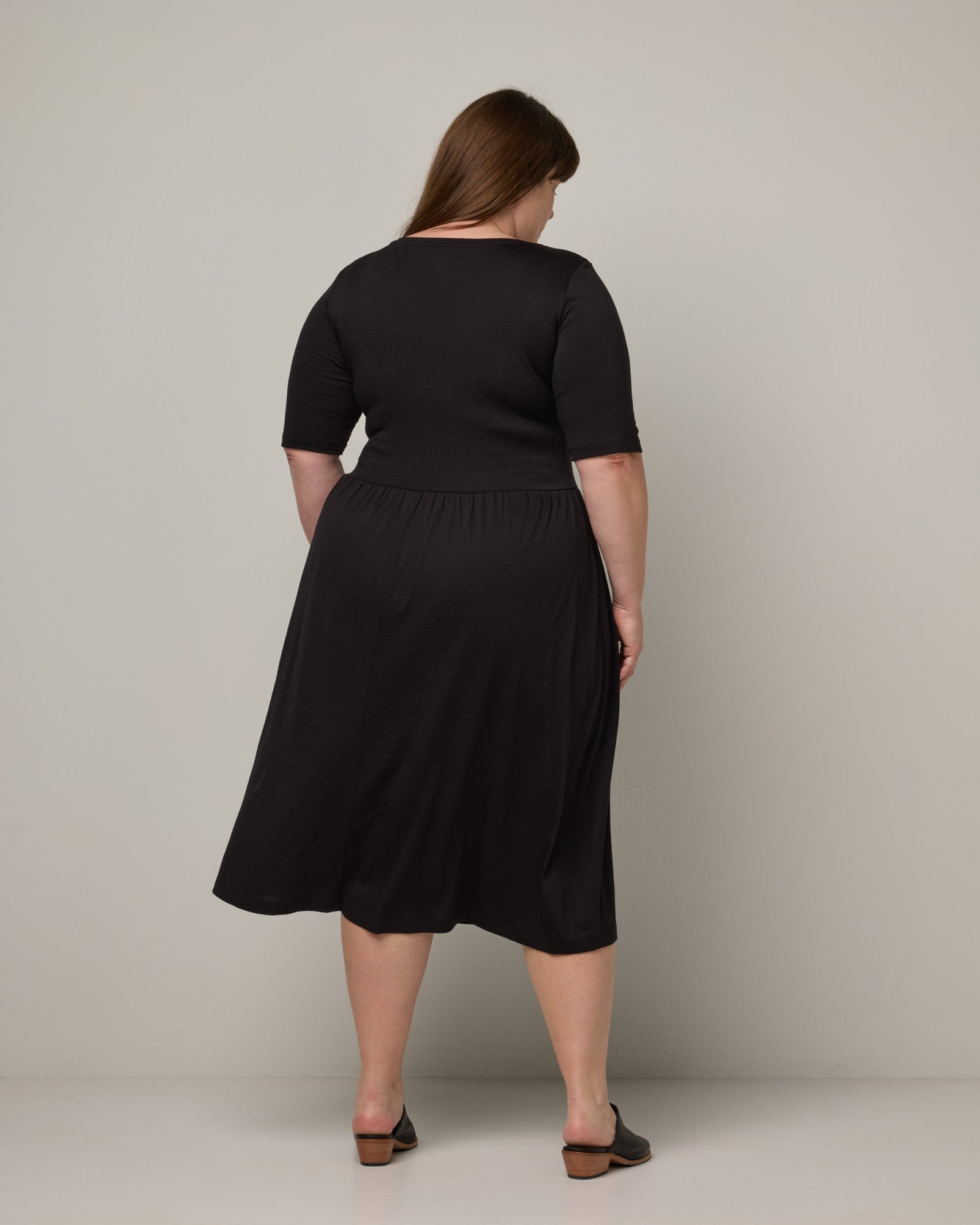Sylvie Merino Wool Fit & Flare Dress - Black Sylvie Fit & Flare Dress | wool& Sylvie Merino Wool Fit & Flare Dress - Black Sylvie Fit & Flare Dress | wool&