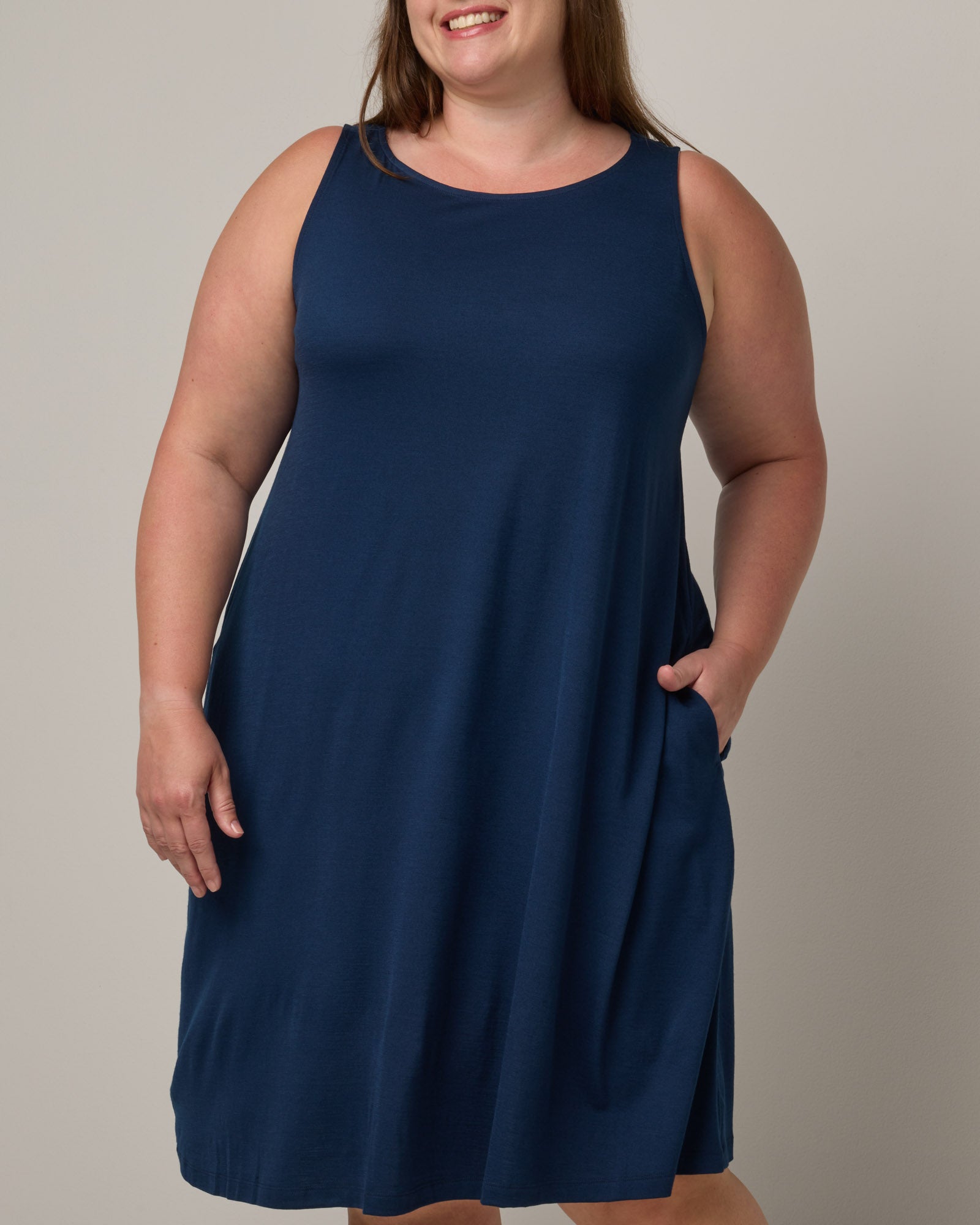 Camellia Merino Wool Tank Dress - Marine Blue Camellia Merino Wool Tank Dress - Marine Blue