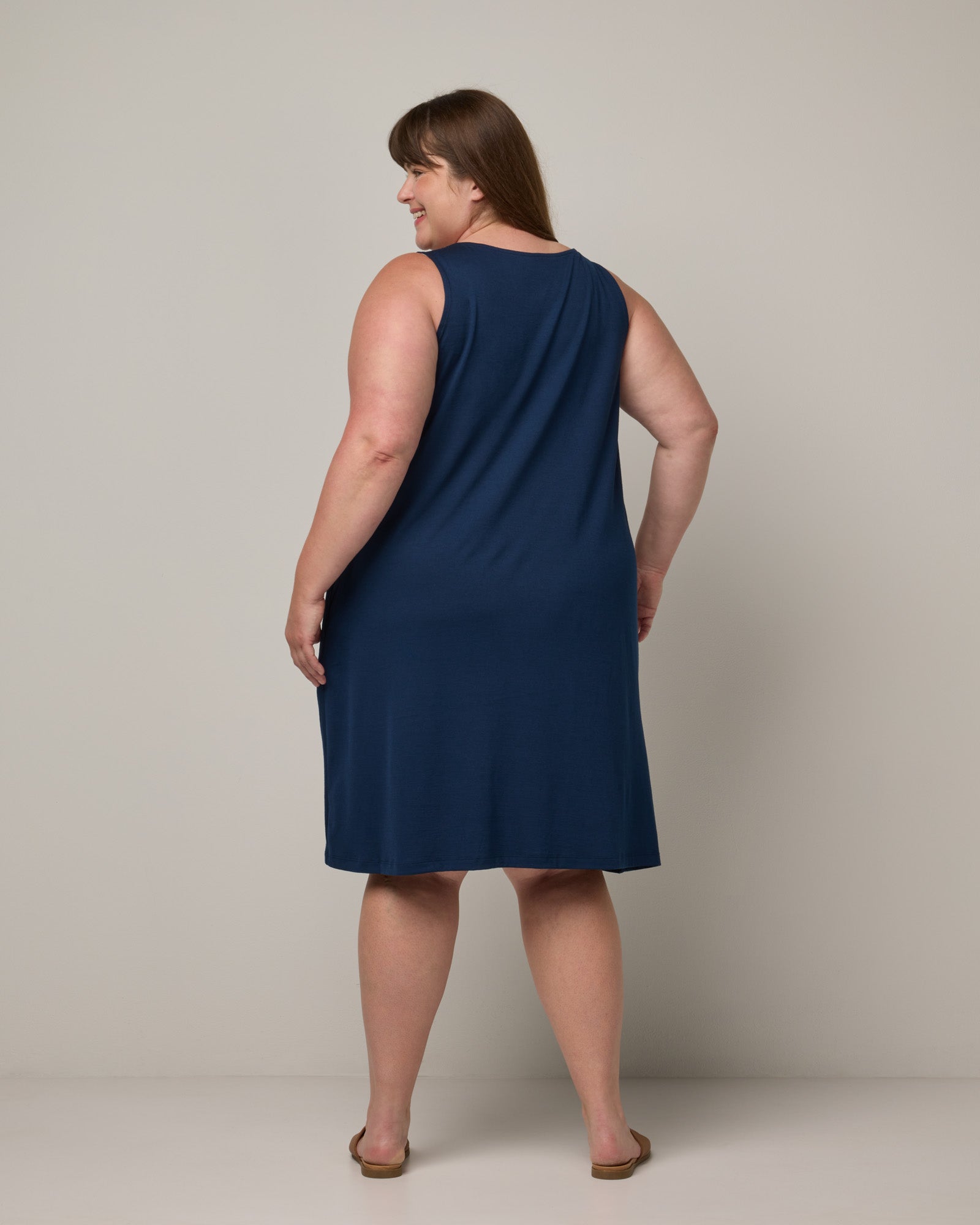 Camellia Merino Wool Tank Dress - Marine Blue Camellia Merino Wool Tank Dress - Marine Blue