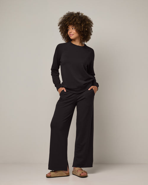 French Terry Aspen Wide Leg Sweatpant