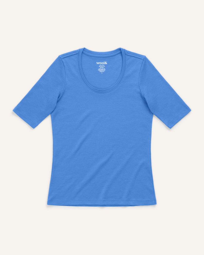 Celine Ribbed Elbow Sleeve Tee