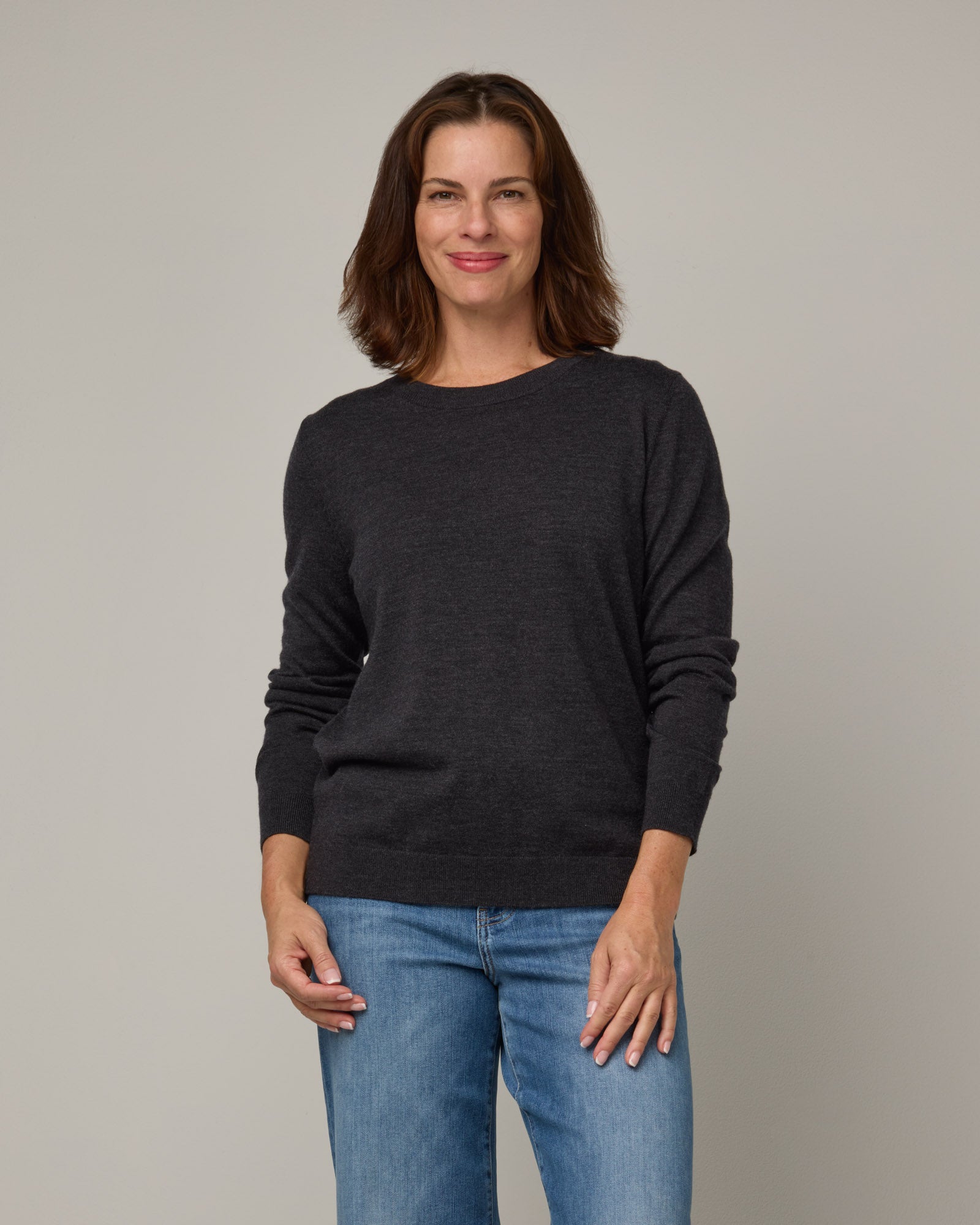 Merino wool crew neck sweater best sale