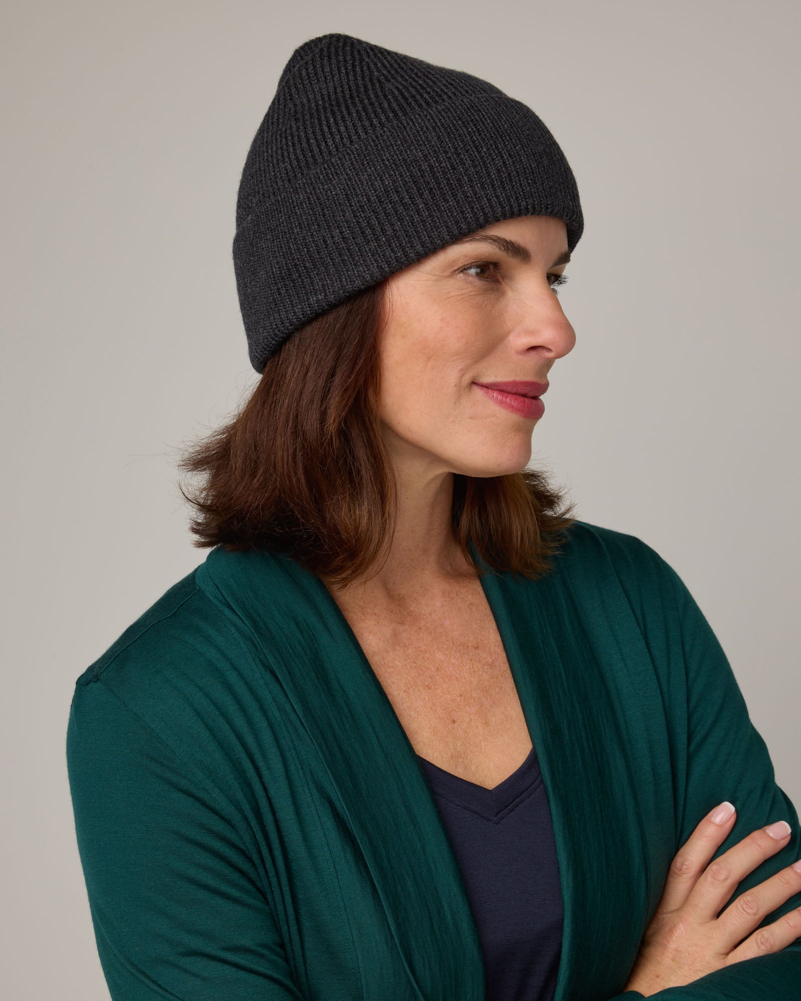 Rory Merino Wool Ribbed Beanie - Dark Charcoal Heather – Rory Ribbed ...