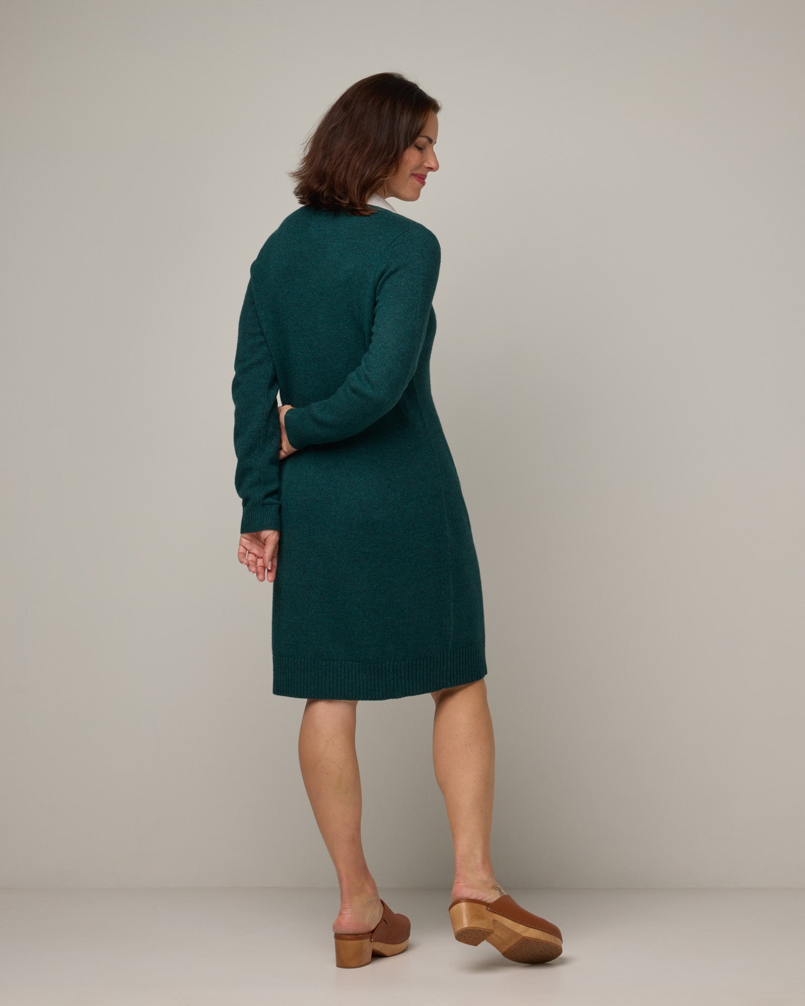 Jolene Merino Wool Sweater Dress Pine Heather