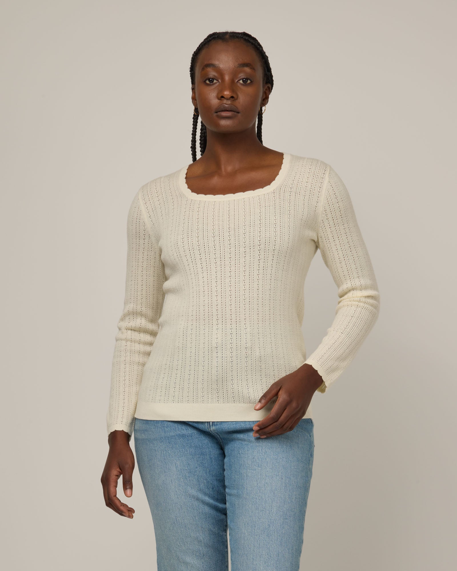 Daisy Pointelle Sweater