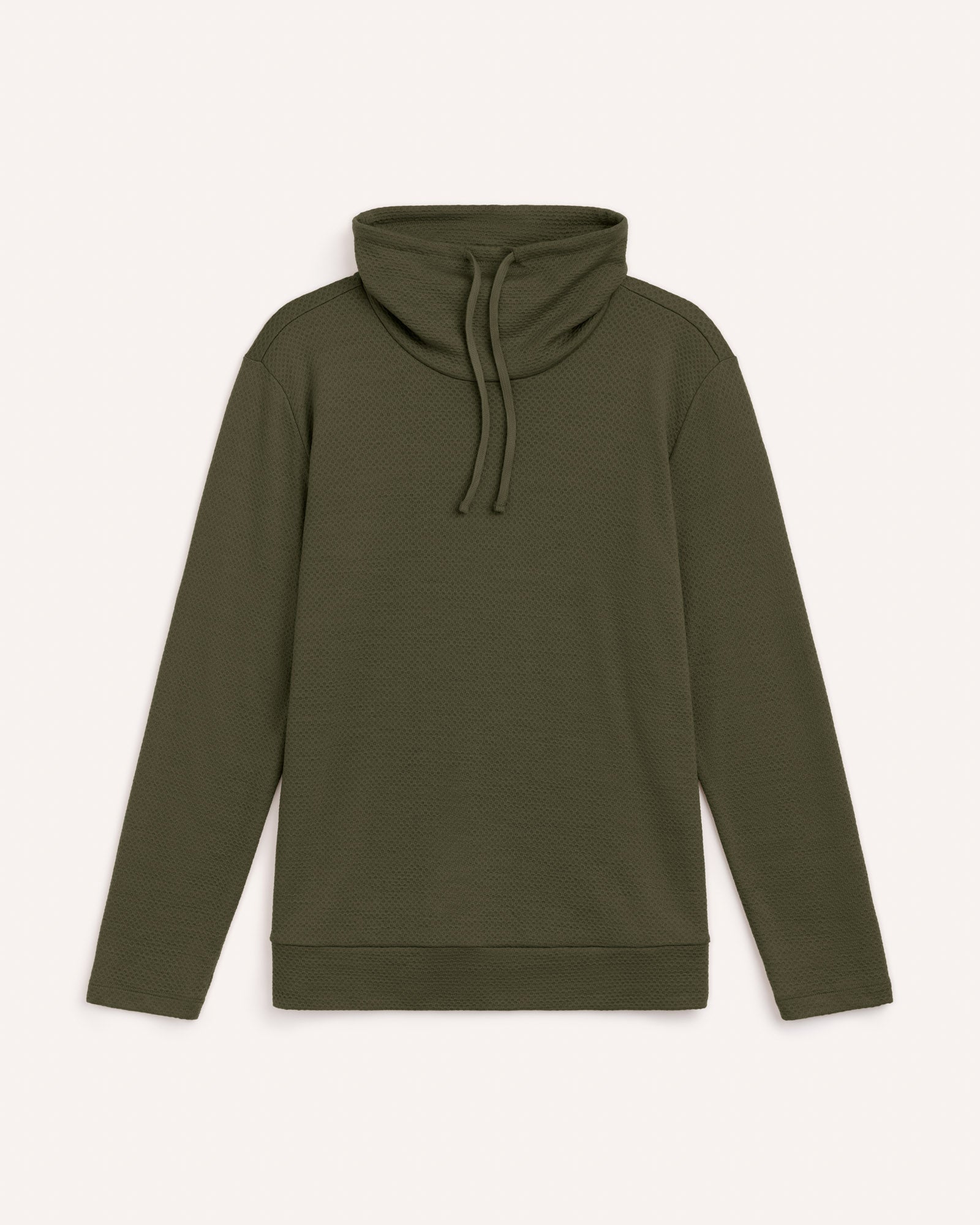 Tate Honeycomb Merino Wool Cowlneck Top - Forest Night – Tate