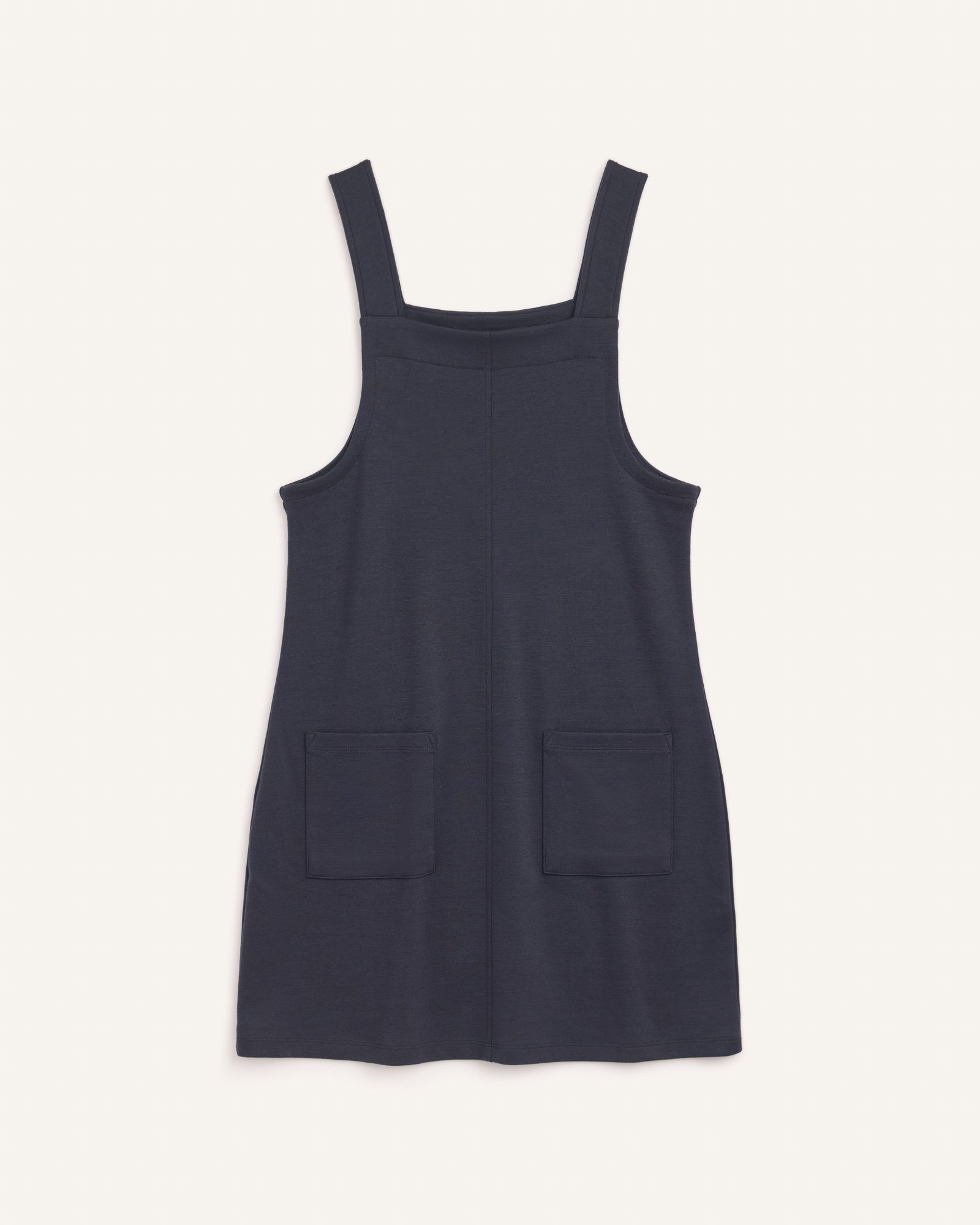 Goldie Merino Wool Ponte Pinafore - Washed Navy Goldie Merino Wool Ponte Pinafore - Washed Navy