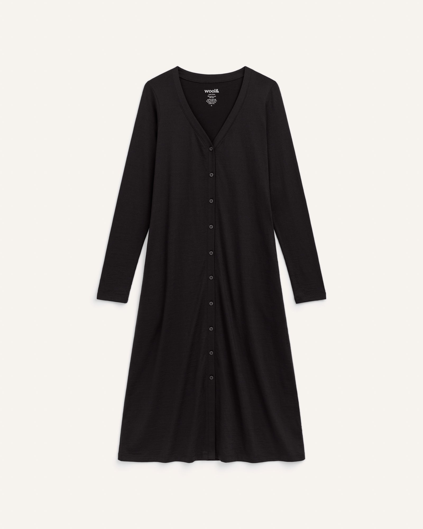 Bria Merino Wool Button-Front Dress - Black Bria Button-Front Dress | wool& Bria Merino Wool Button-Front Dress - Black Bria Button-Front Dress | wool&
