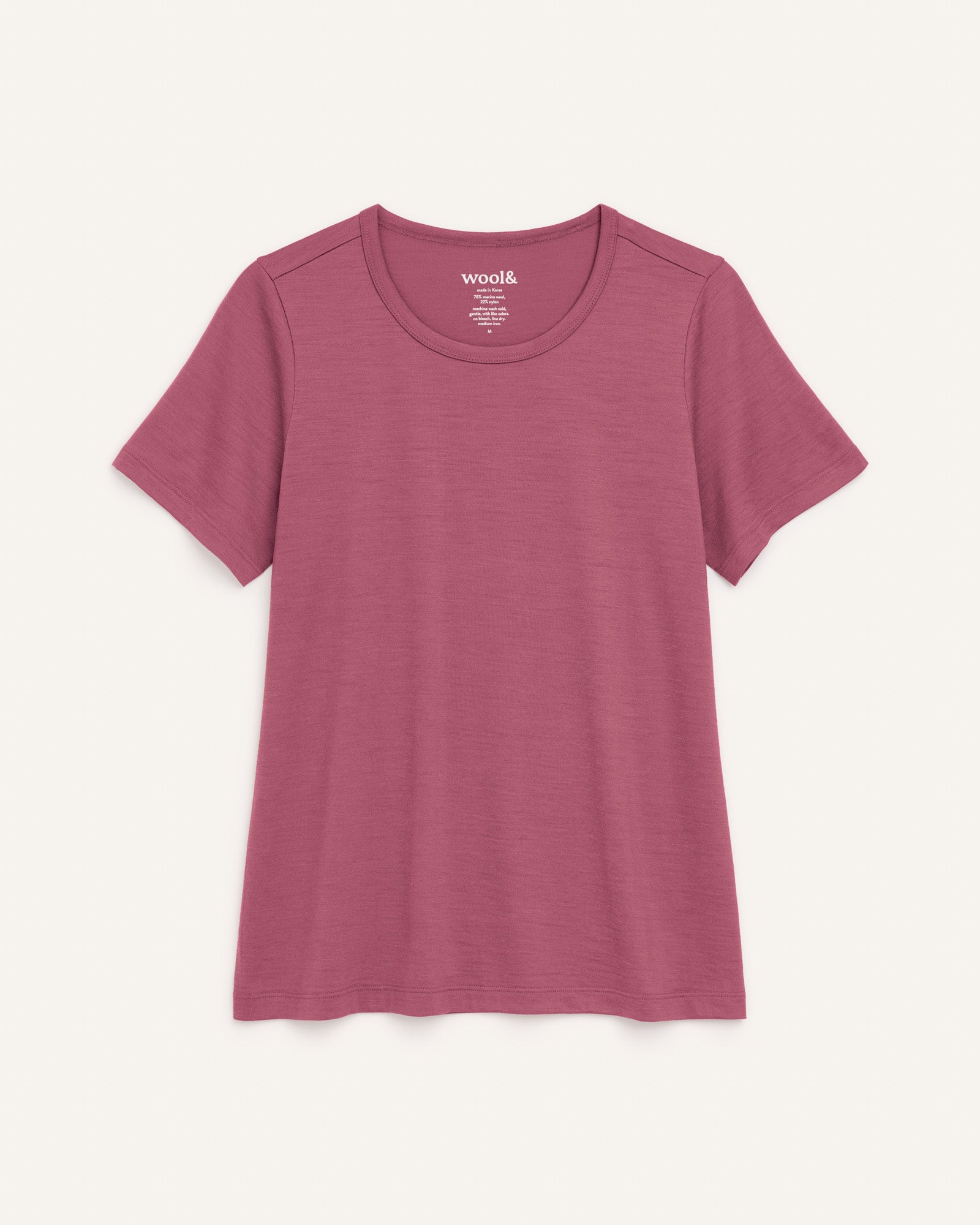 Cara Signature Merino Wool Fitted Tee - Rosewood – Cara Fitted Tee