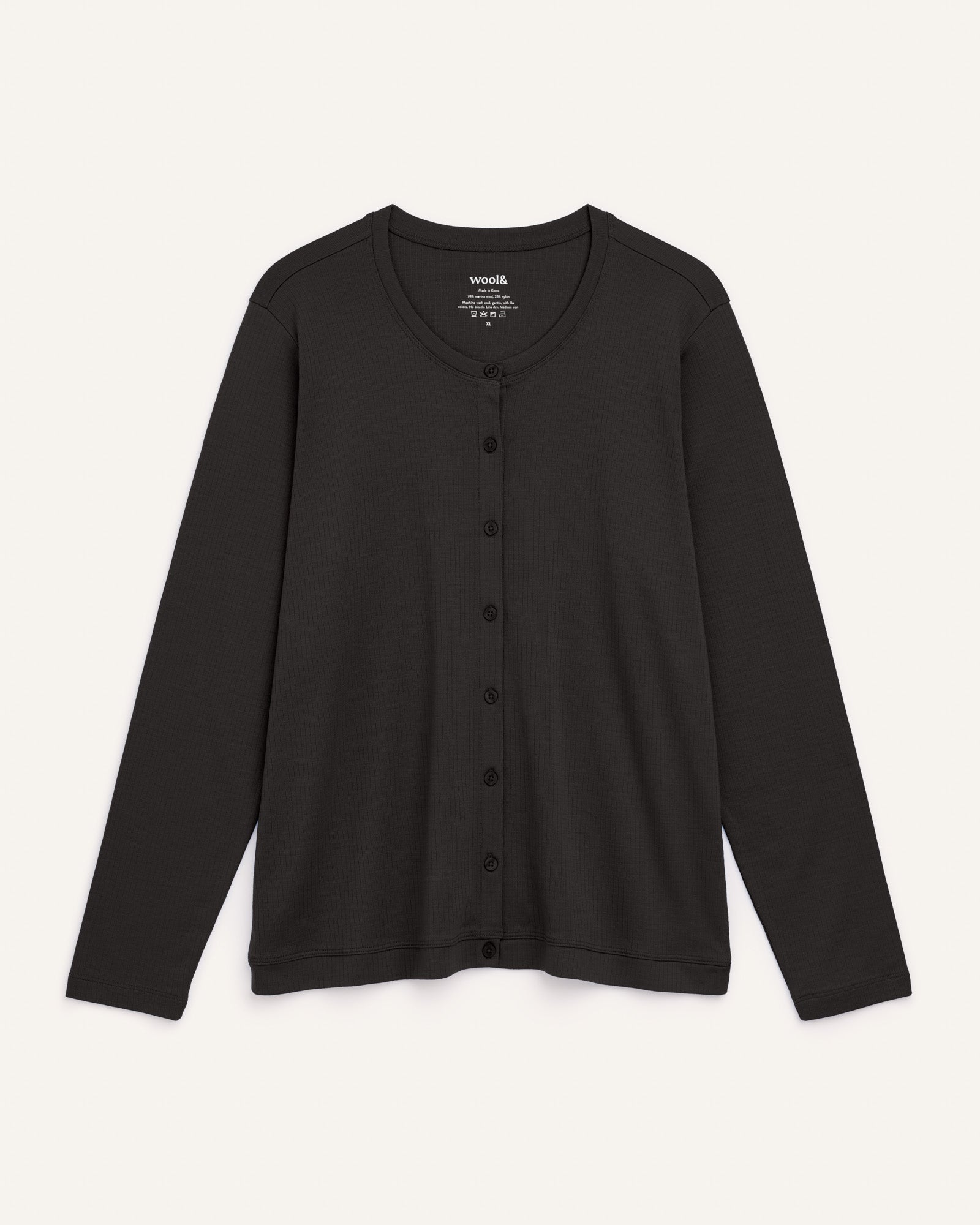 Celeste Rib Merino Wool Cardigan - Black – Celeste Rib