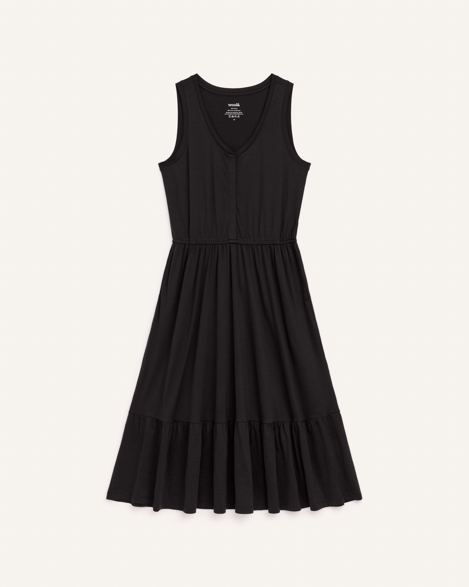 Grace Merino Wool Tiered Dress - Black Grace Merino Wool Tiered Dress - Black
