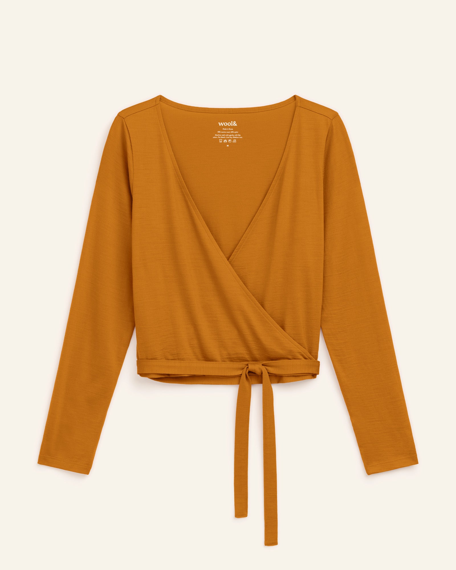 Natalia Merino Wool Wrap Top - Ochre – Natalia Wrap Top | wool&