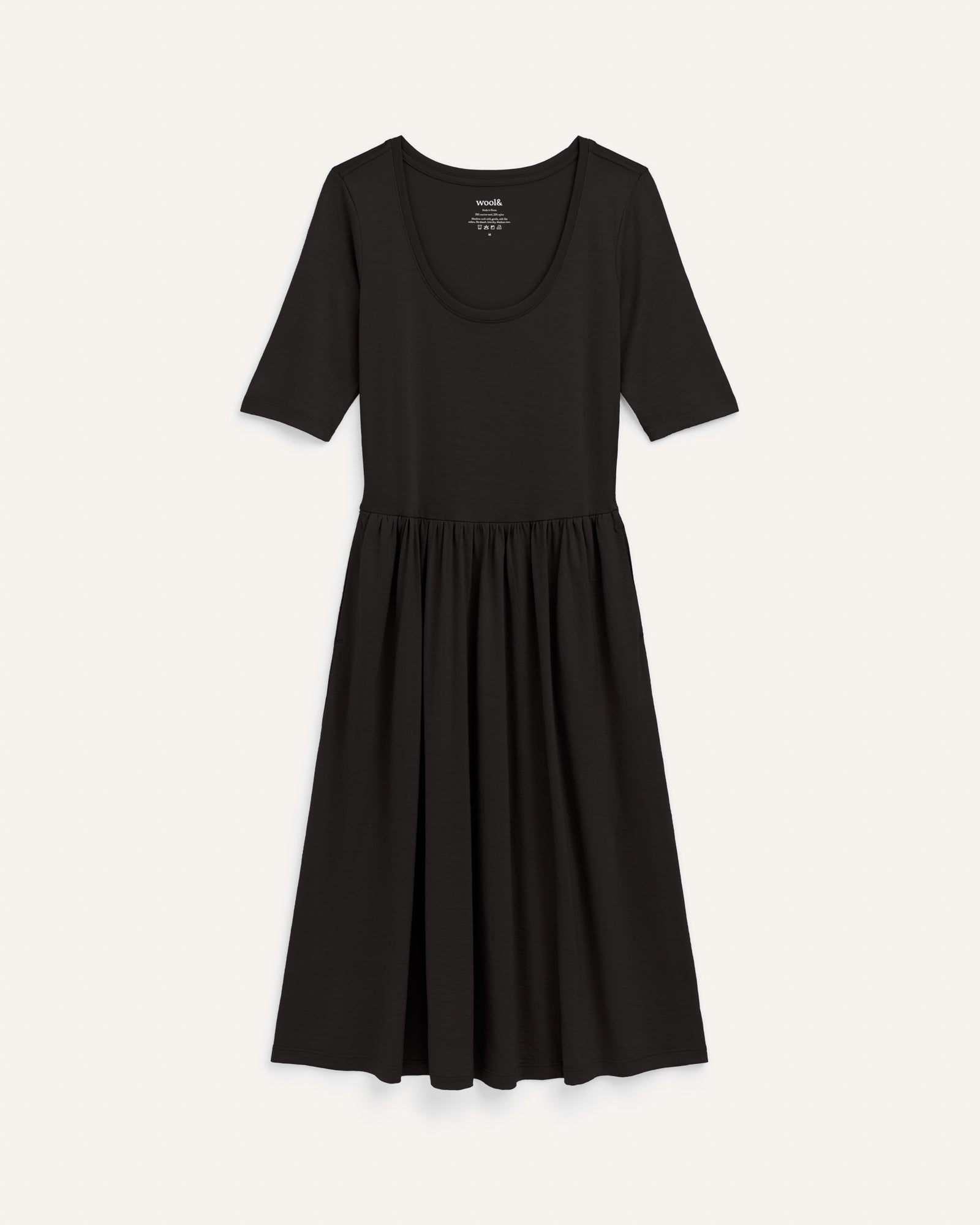 Sylvie Merino Wool Fit & Flare Dress - Black Sylvie Fit & Flare Dress | wool& Sylvie Merino Wool Fit & Flare Dress - Black Sylvie Fit & Flare Dress | wool&