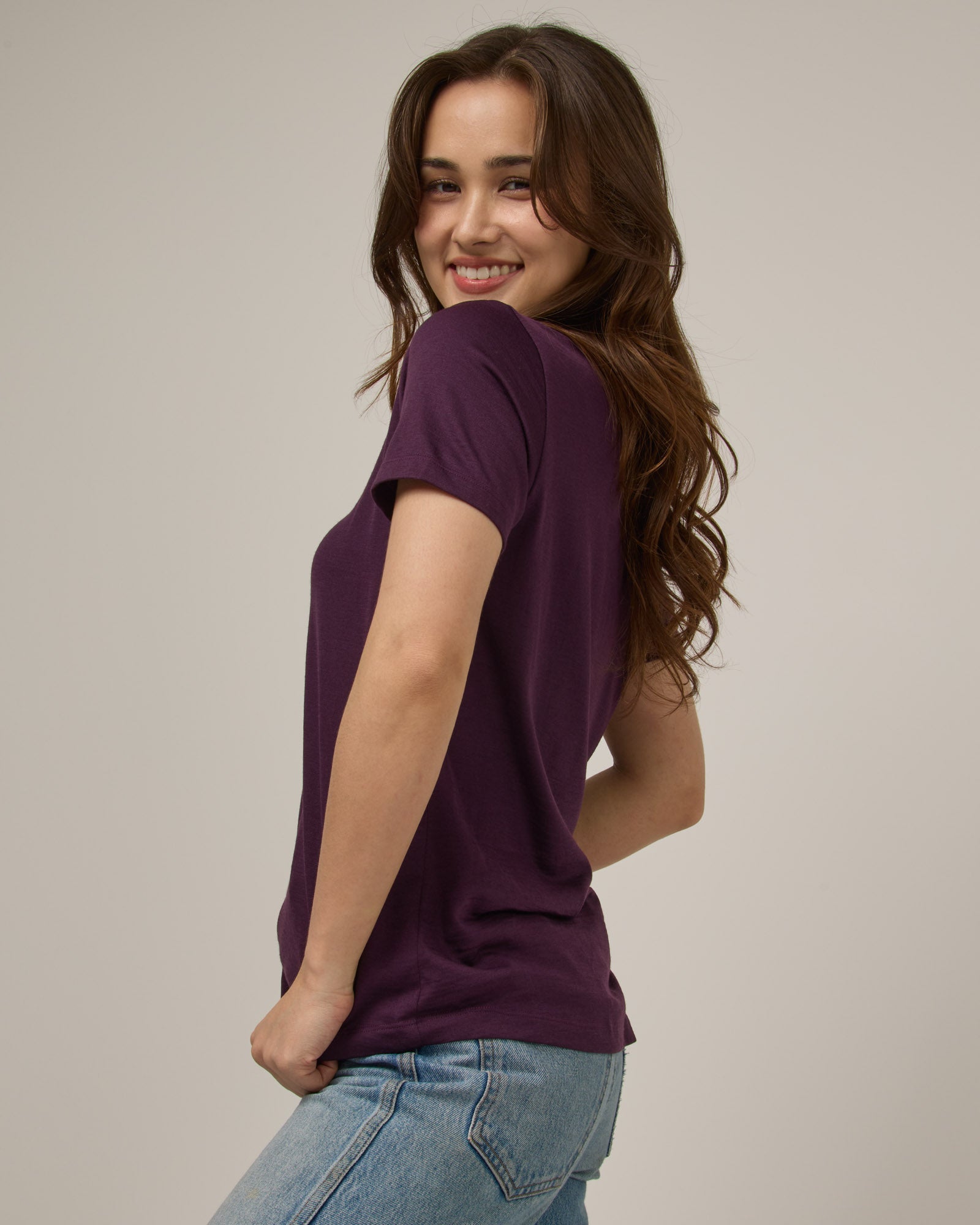 Stella Merino Wool Signature Scoop Neck Tee - Marionberry – Stella