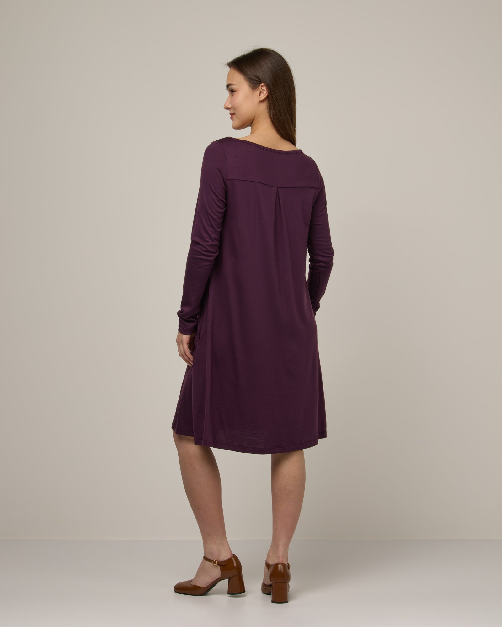 Rowena Merino Wool Swing Dress - Marionberry – Rowena Swing