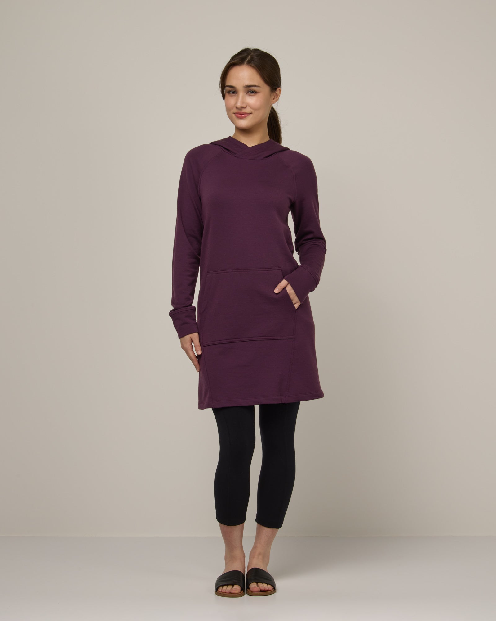Everett Merino Wool Hoodie Tunic Marionberry – Everett Hoodie