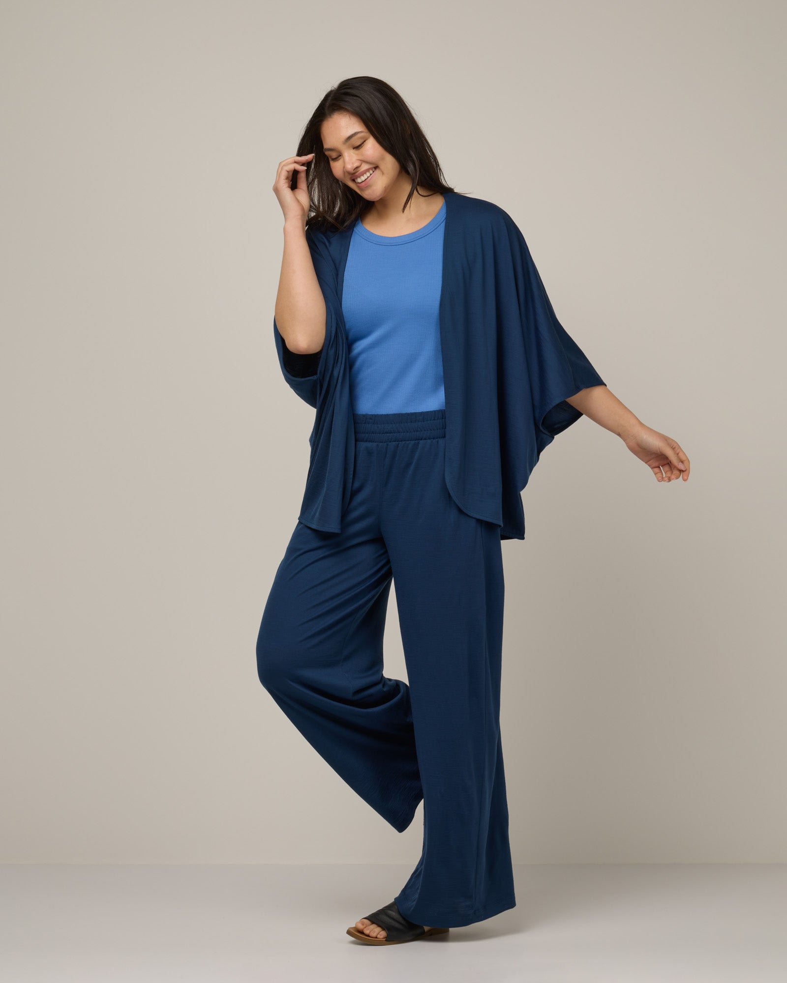 Lisbon Merino Wool Shawl Cardigan - Marine Blue – Lisbon Shawl