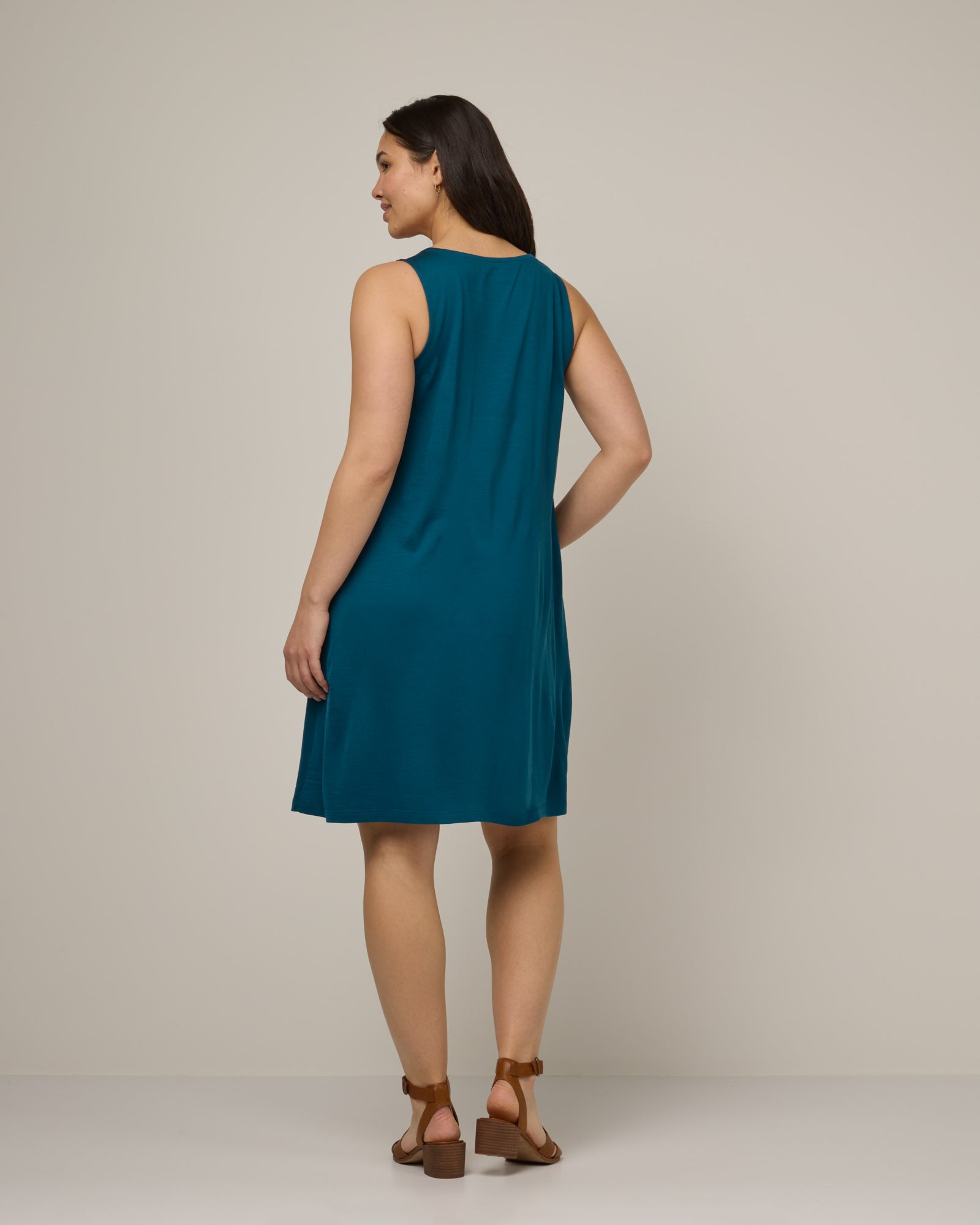 Camellia Merino Wool Tank Dress Aegean Teal