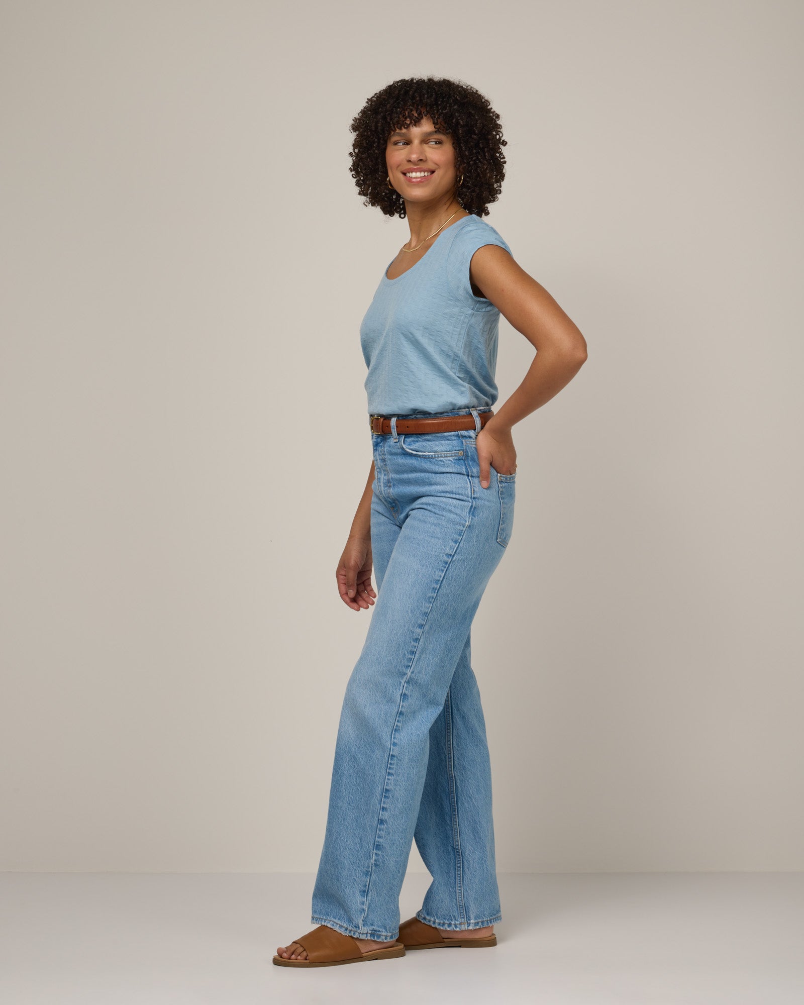 Savanna Merino Wool Cap Sleeve Tee - Light Blue – Savanna Cap