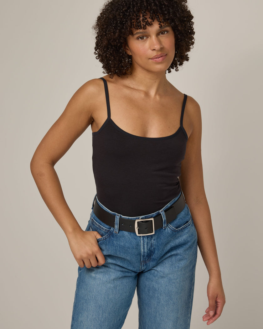 Roam Merino Wool Shelf Bra Cami - Black – Roam Shelf Bra Cami | wool&