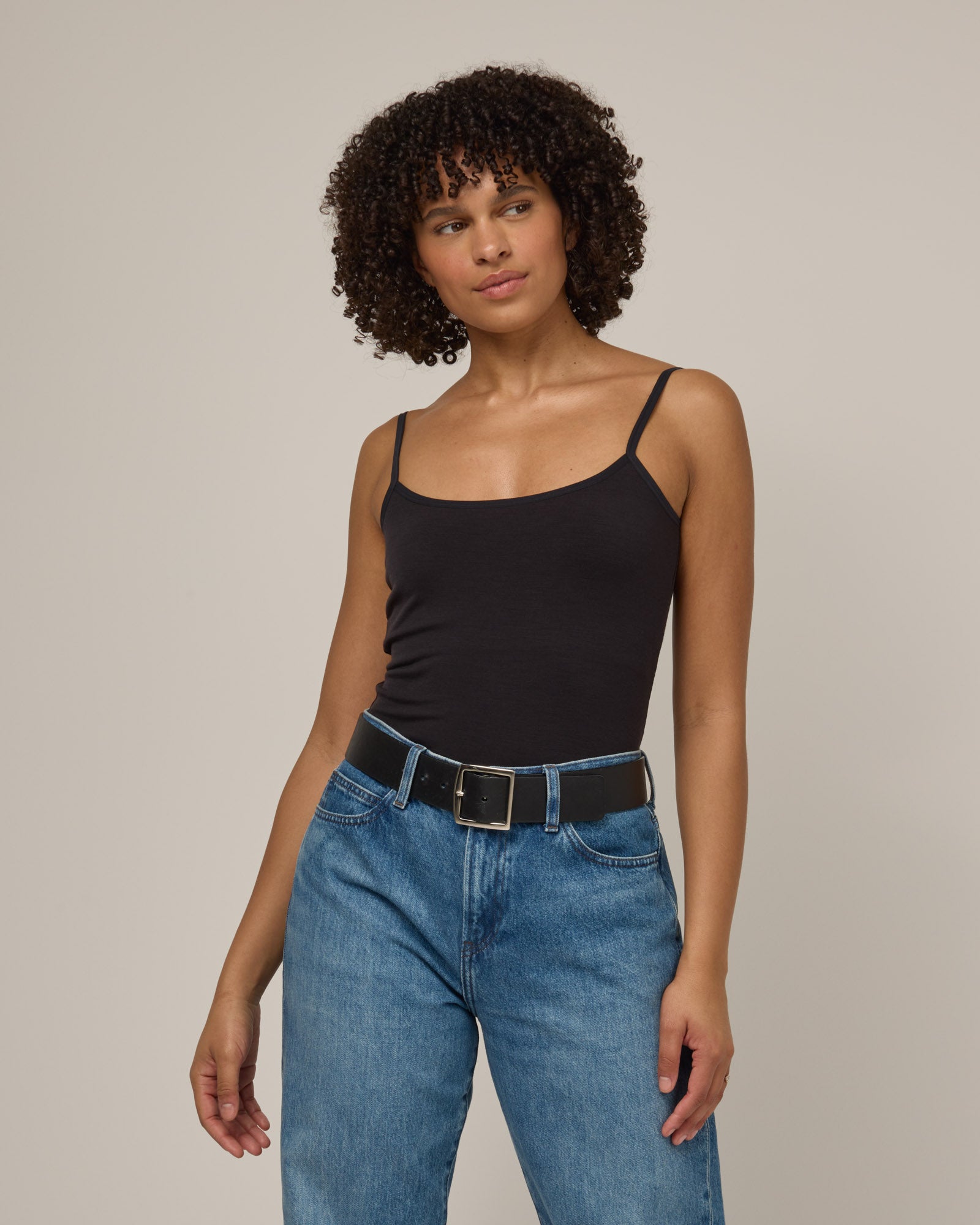 Roam Merino Wool Shelf Bra Cami - Black – Roam Shelf Bra Cami | wool&