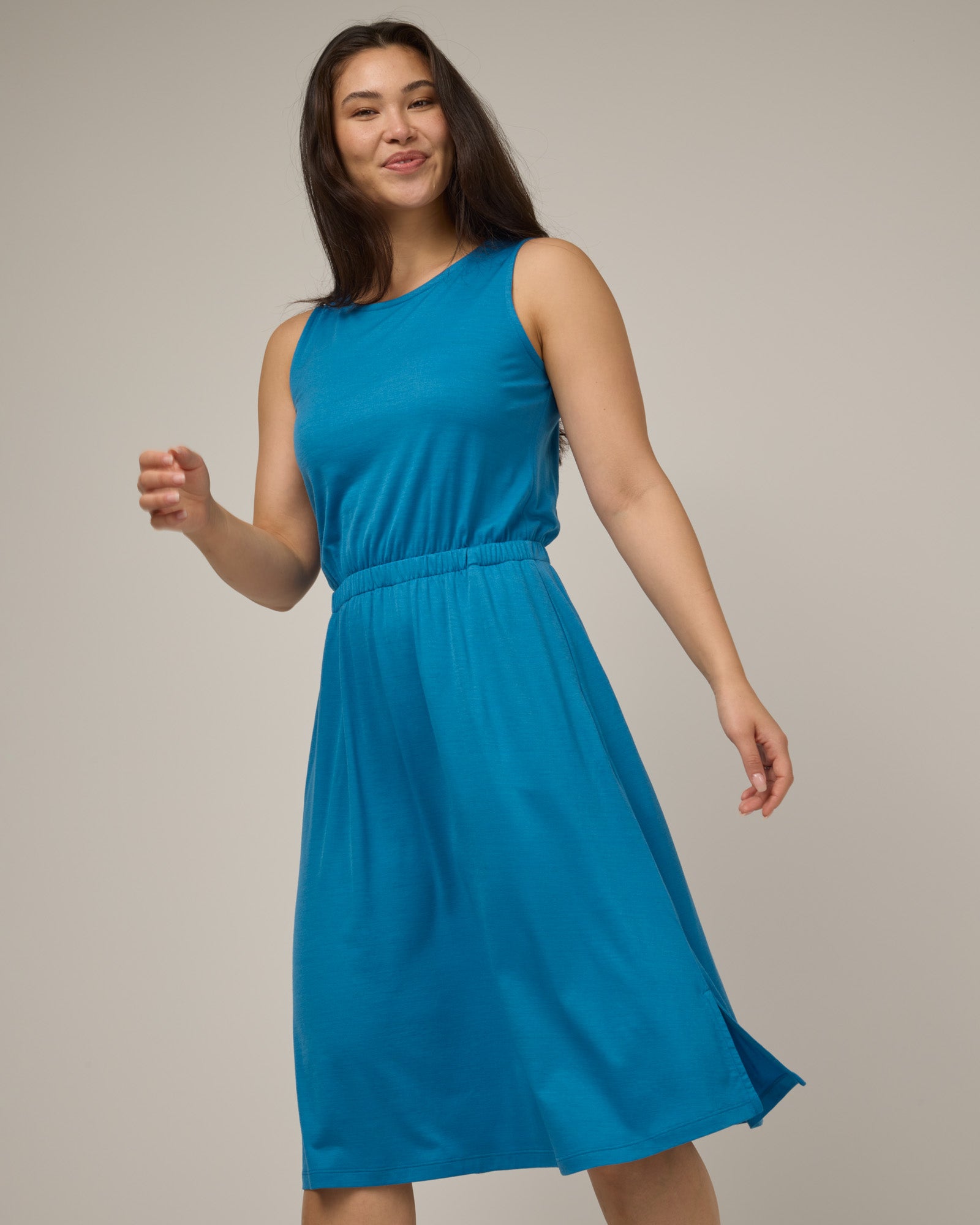 Sofia Merino Wool Fit & Flare Dress - Cerulean Blue – Sofia Midi Dress