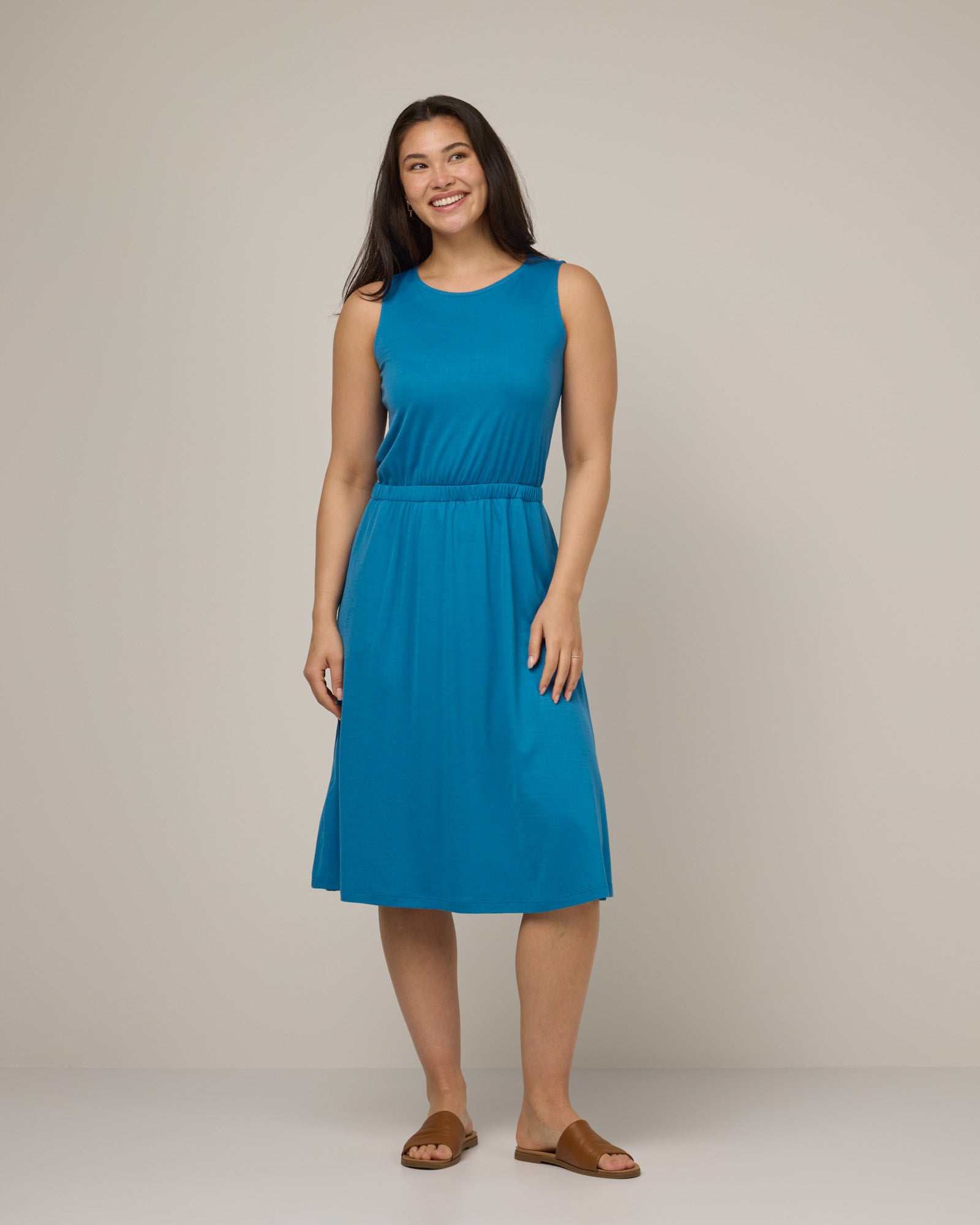 Sofia Merino Wool Fit & Flare Dress - Cerulean Blue – Sofia Midi Dress