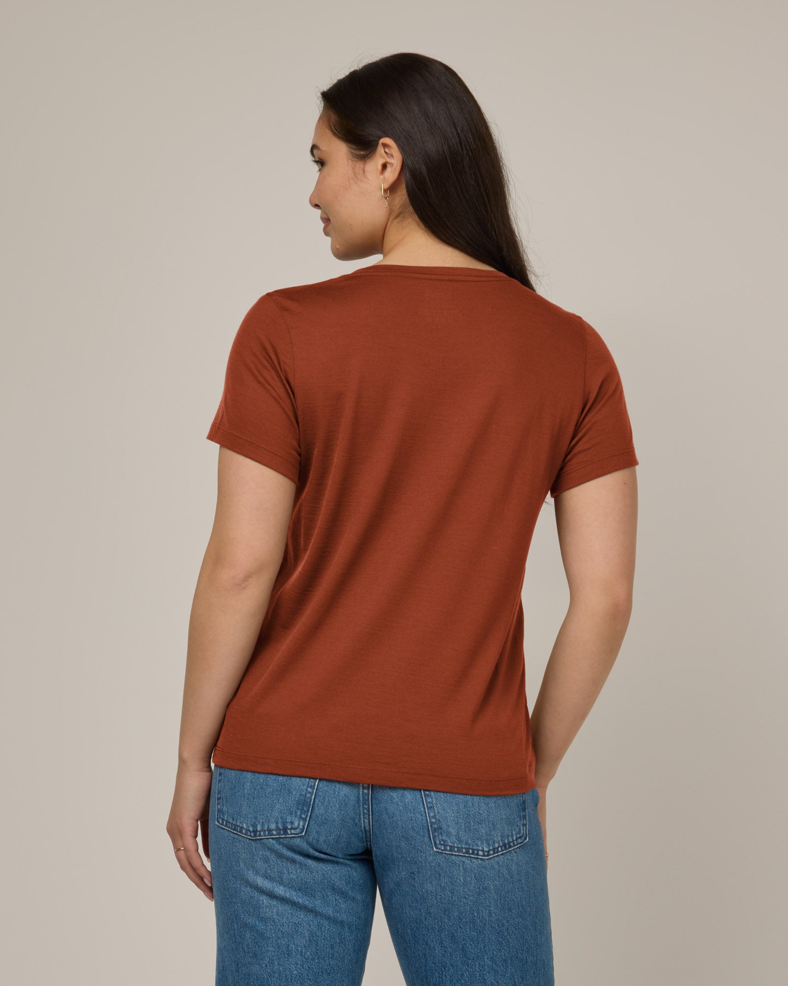 トップス ennoy Zoe Merino Wool Easy Crew Neck Tee - Cinnamon – Zoe Crew Neck Tee