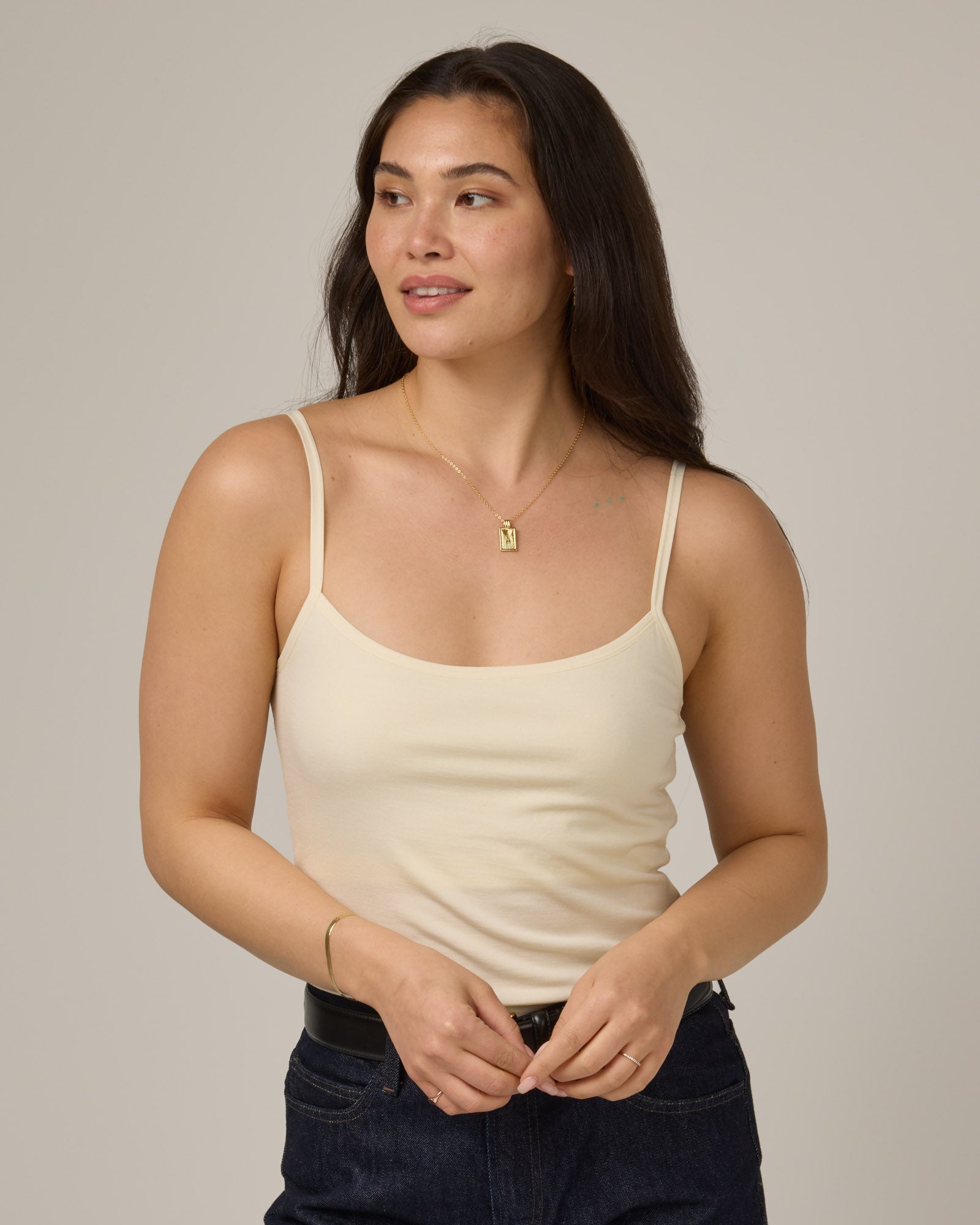Roam Merino Wool Shelf Bra Cami Natural White - Main Image
